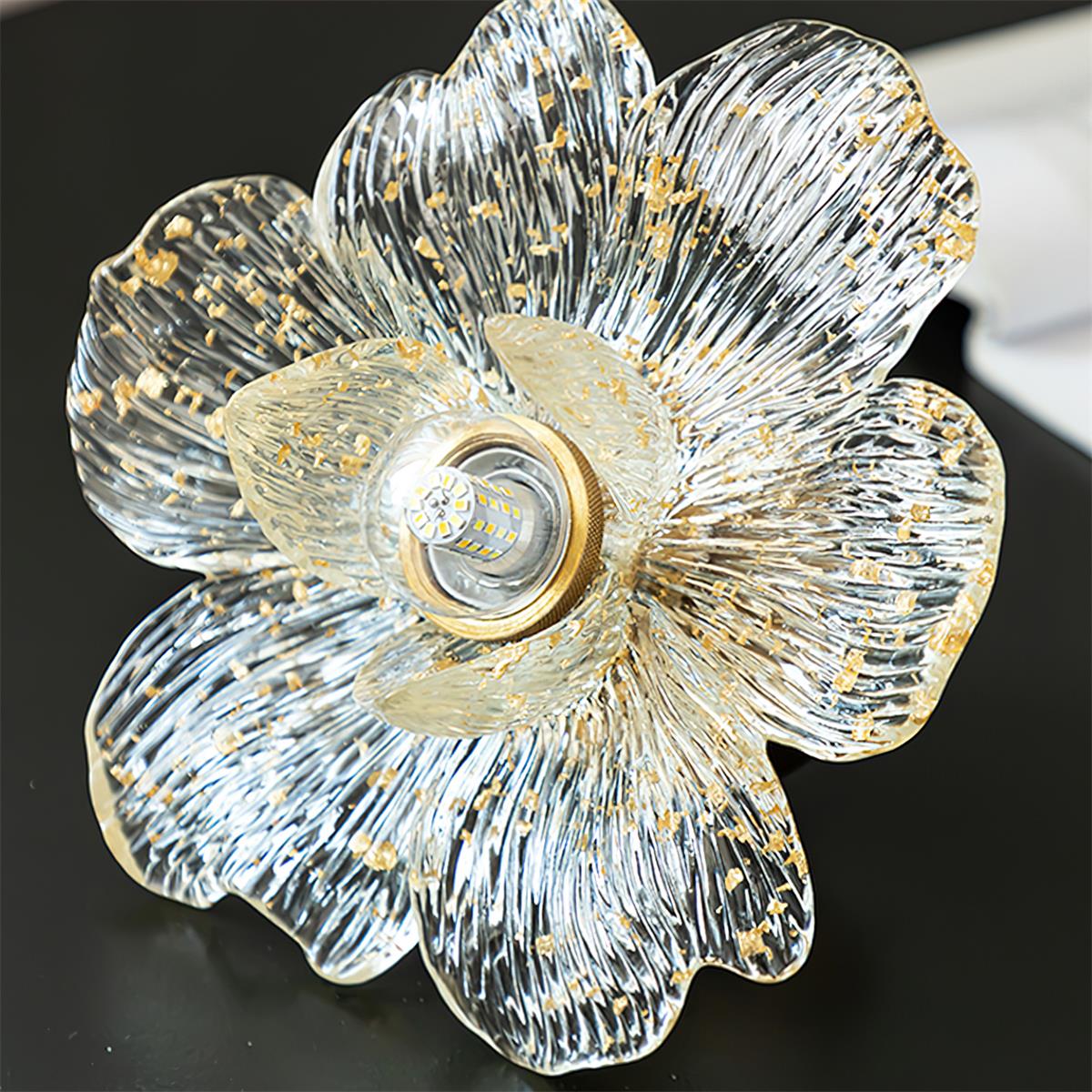 Dalie Lotus Pendant Lamp Resin Lotus Petals Gold Accents - Letslighting