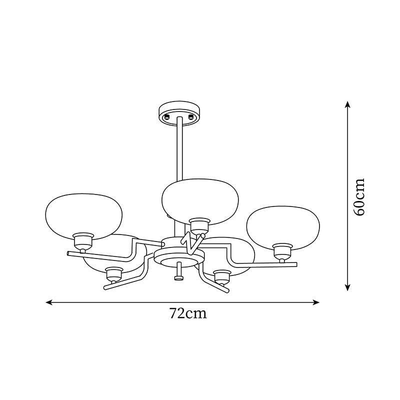 Chandelier Wood & Brass Frame Glass Shades Medieval Ambience - Letslighting