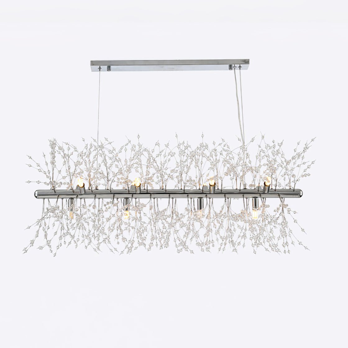 Lustra Chandelier Brass Linear Crystal Branch - Letslighting