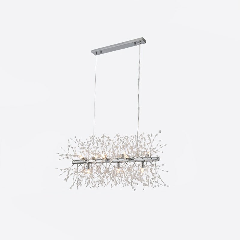 Lustra Chandelier Brass Linear Crystal Branch - Letslighting