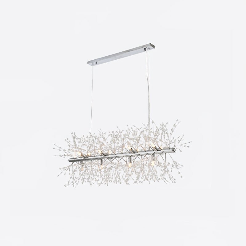 Lustra Chandelier Brass Linear Crystal Branch - Letslighting
