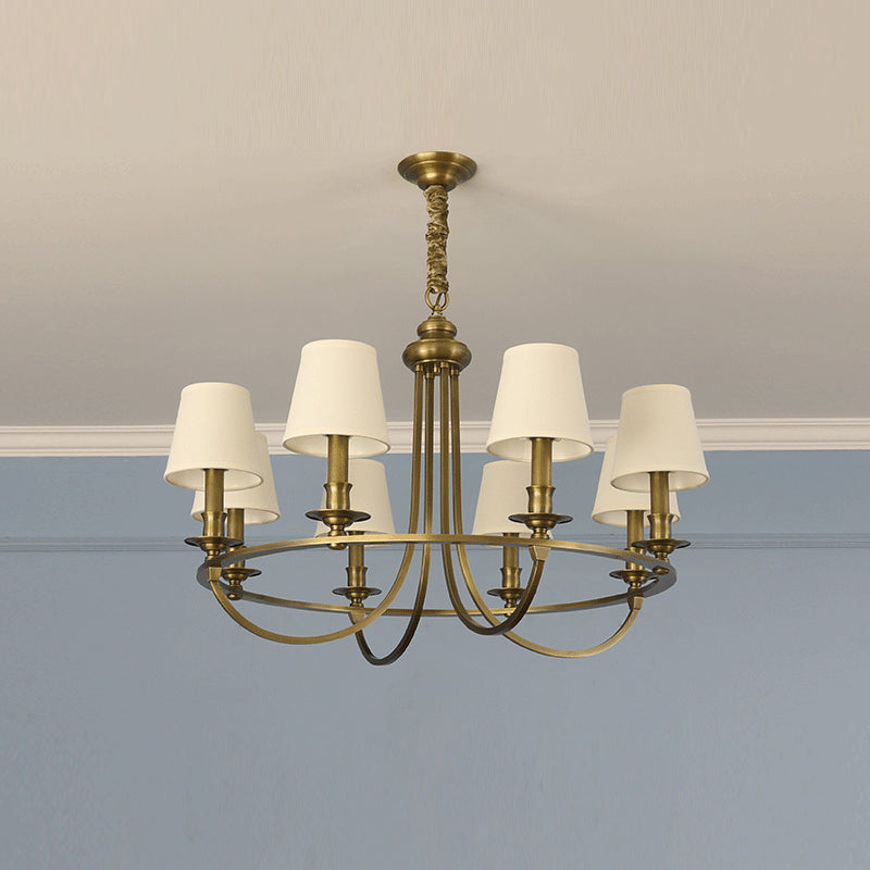 Plume Vintage Elegance Brass Fabric Chandelier - Letslighting