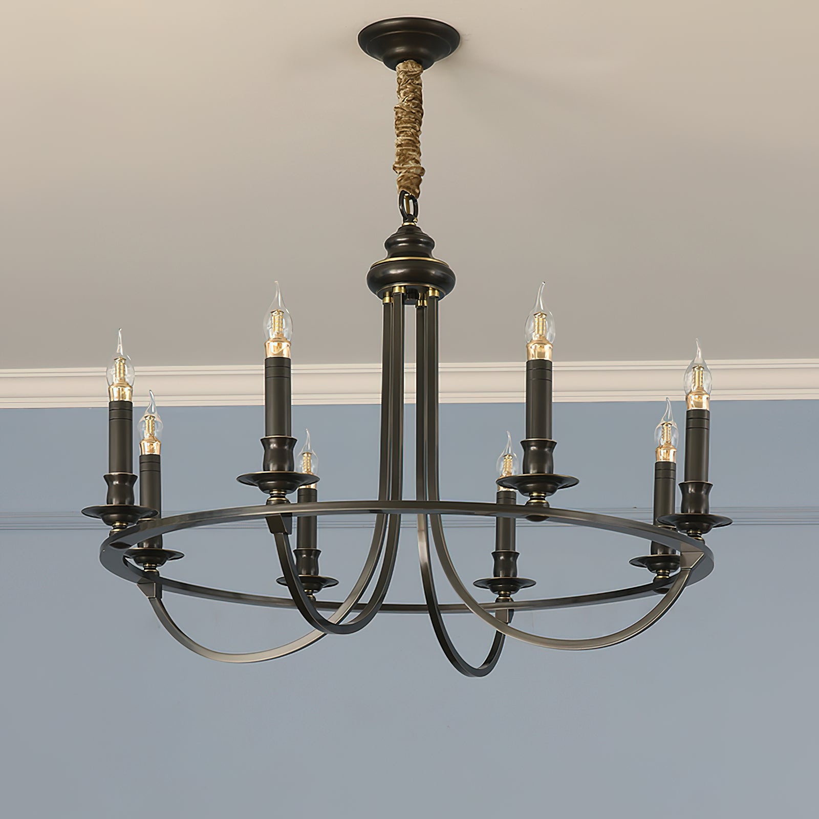 Plume Vintage Elegance Brass Fabric Chandelier - Letslighting