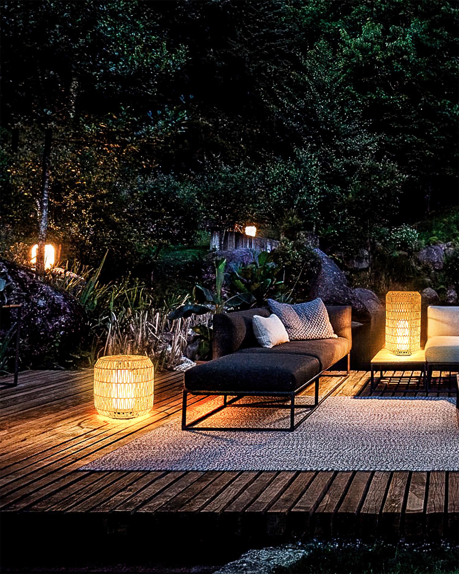 Danya Outdoor Lamp Rattan Cylinder Solar - Letslighting