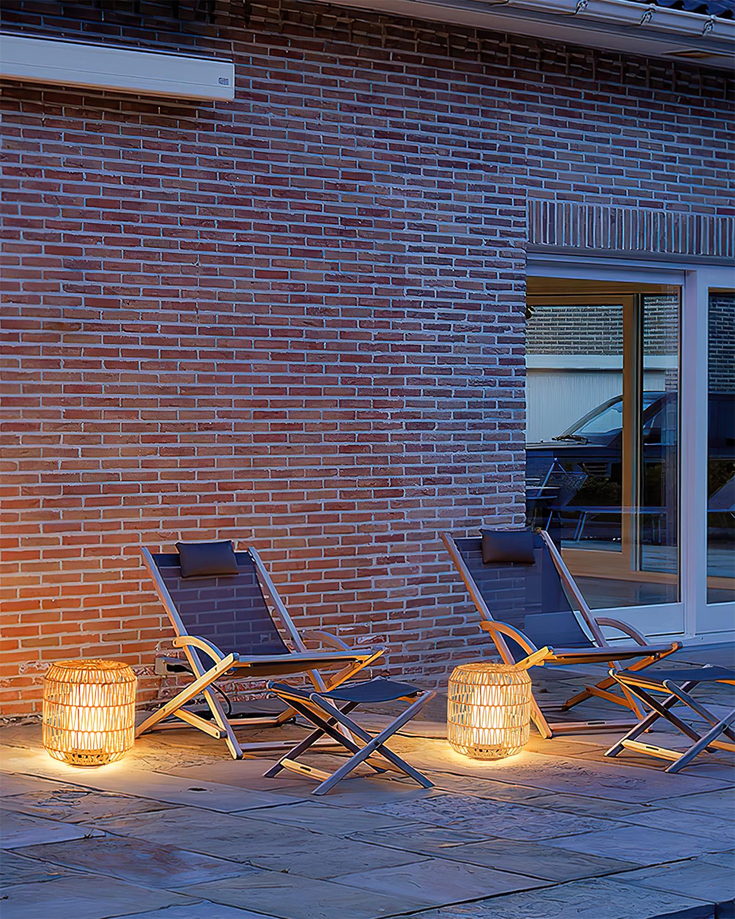 Danya Outdoor Lamp Rattan Cylinder Solar - Letslighting