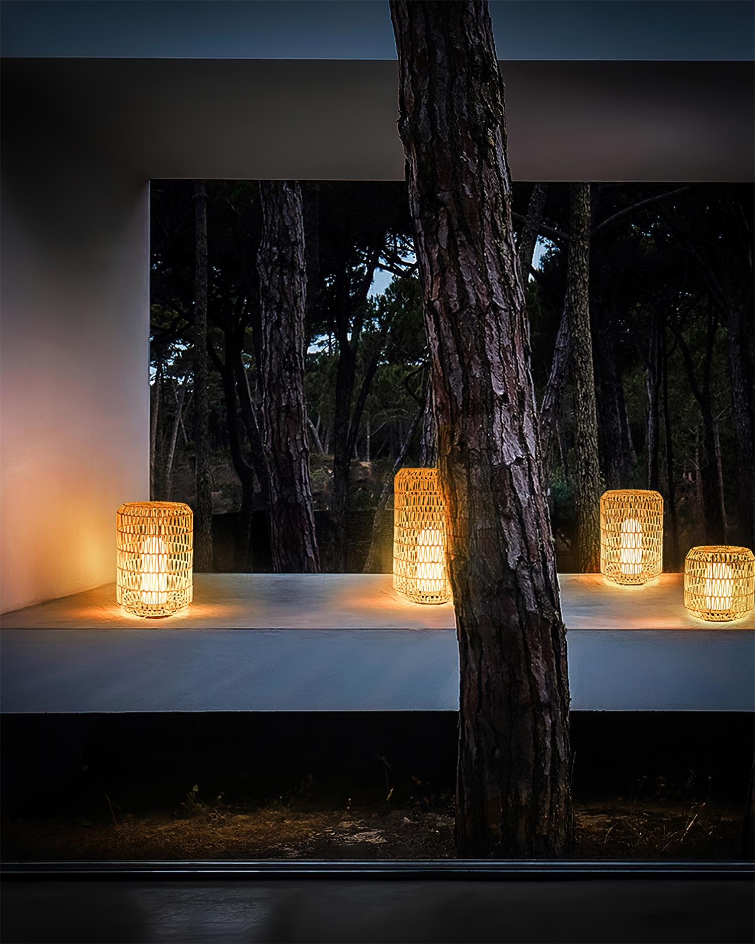 Danya Outdoor Lamp Rattan Cylinder Solar - Letslighting