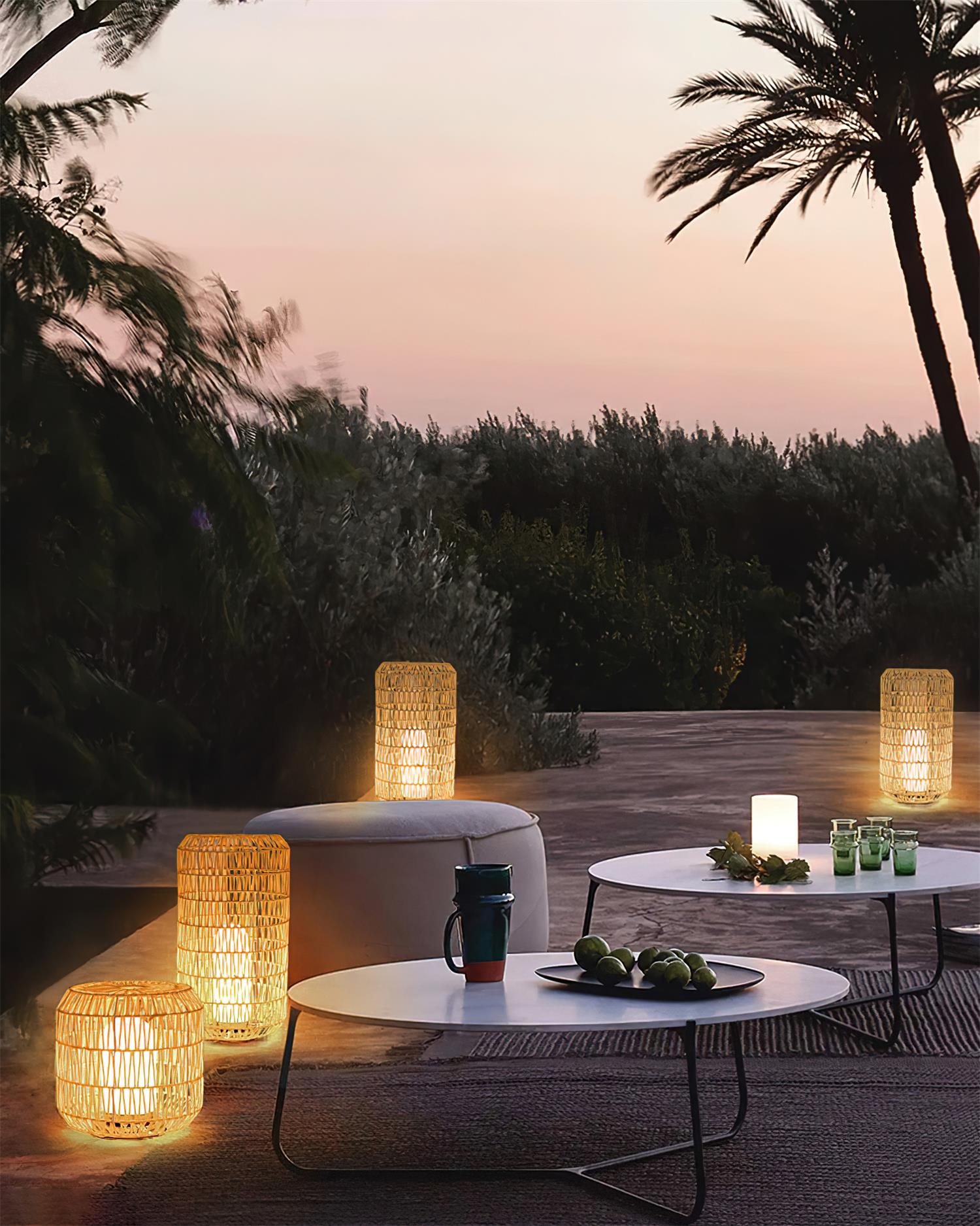 Danya Outdoor Lamp Rattan Cylinder Solar - Letslighting