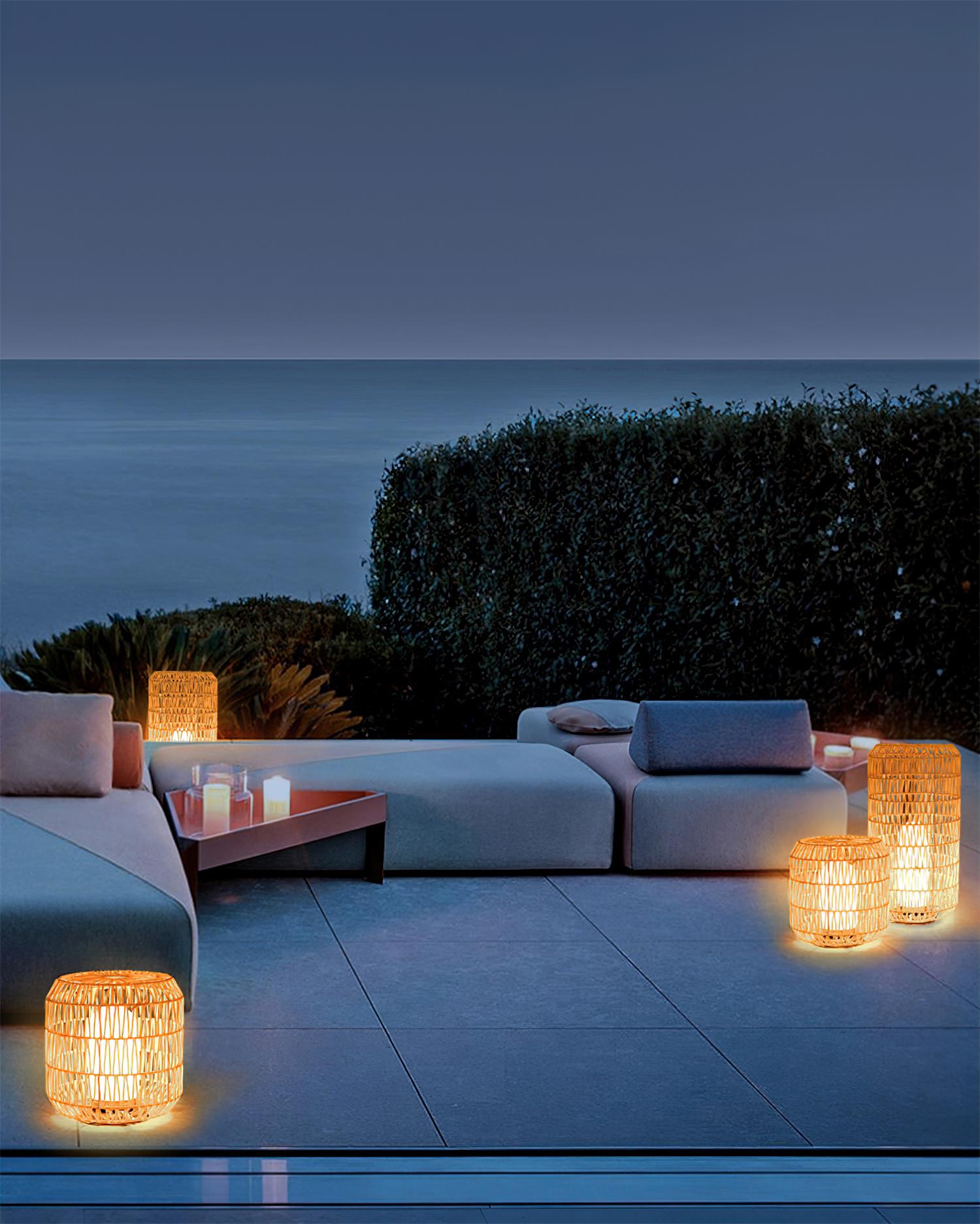 Danya Outdoor Lamp Rattan Cylinder Solar - Letslighting