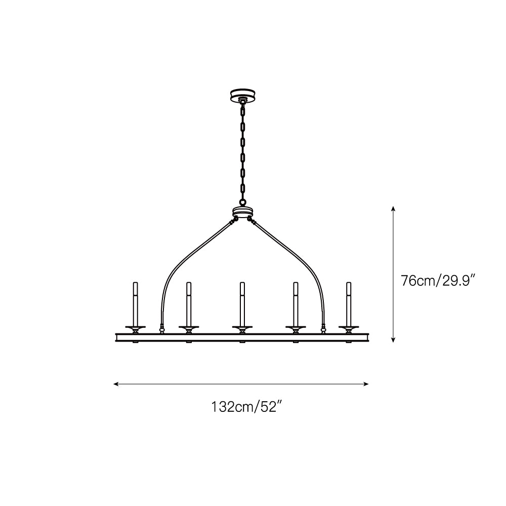 Ripple Modern Minimalist Classic Linear Brass Chandelier - Letslighting