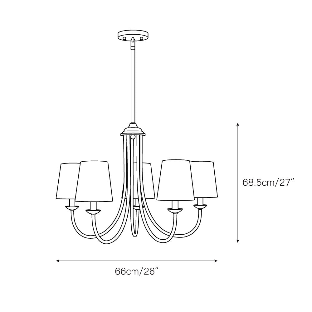 Trill Vintage Industrial Brass Metal Fabric Chandelier - Letslighting