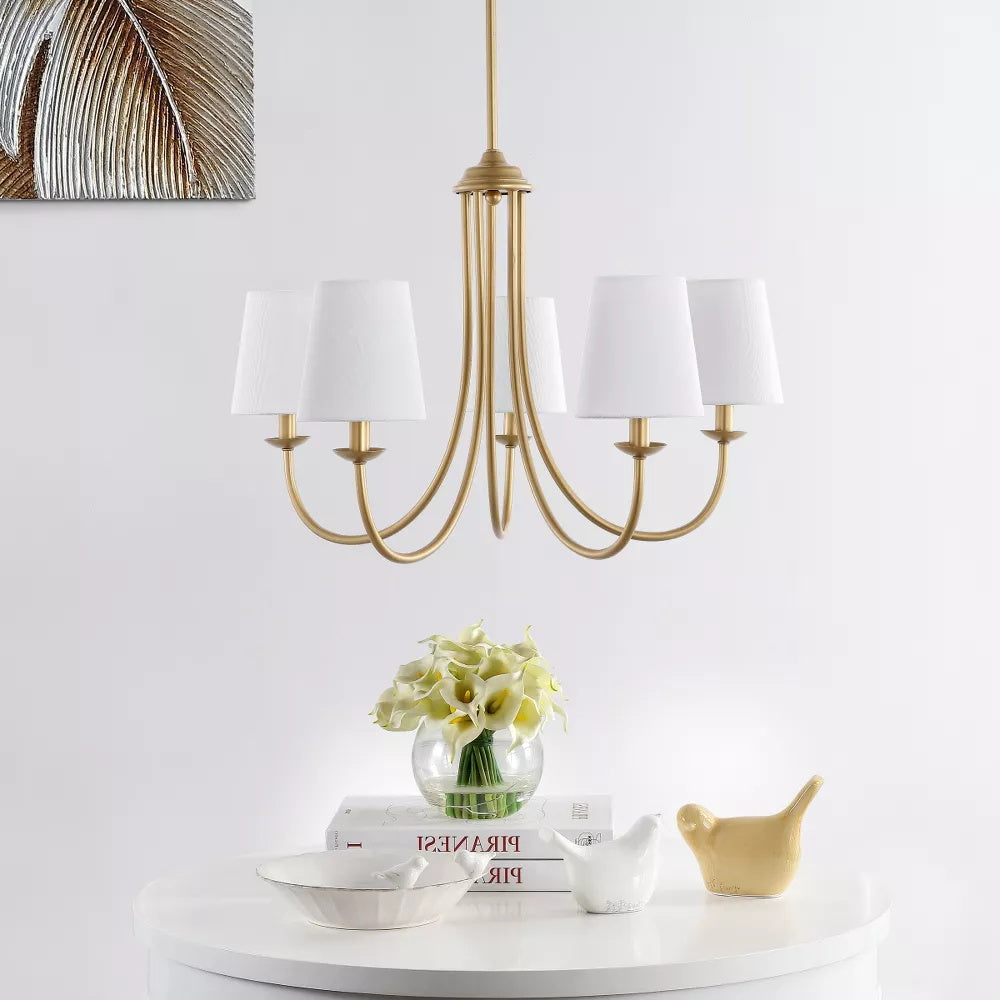 Trill Vintage Industrial Brass Fabric Chandelier - Letslighting