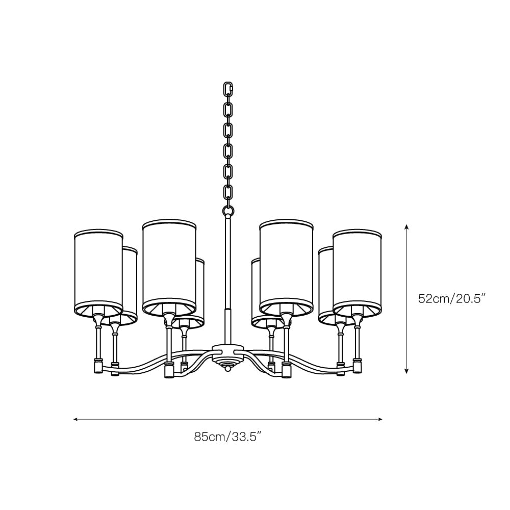 Unfold Vintage Traditional Brass Fabric Chandelier - Letslighting