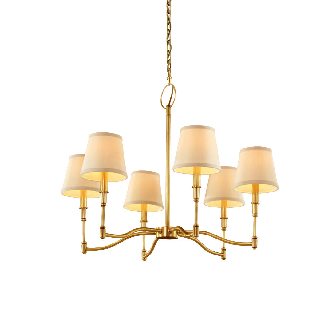 Unfold Vintage Traditional Brass Fabric Chandelier - Letslighting