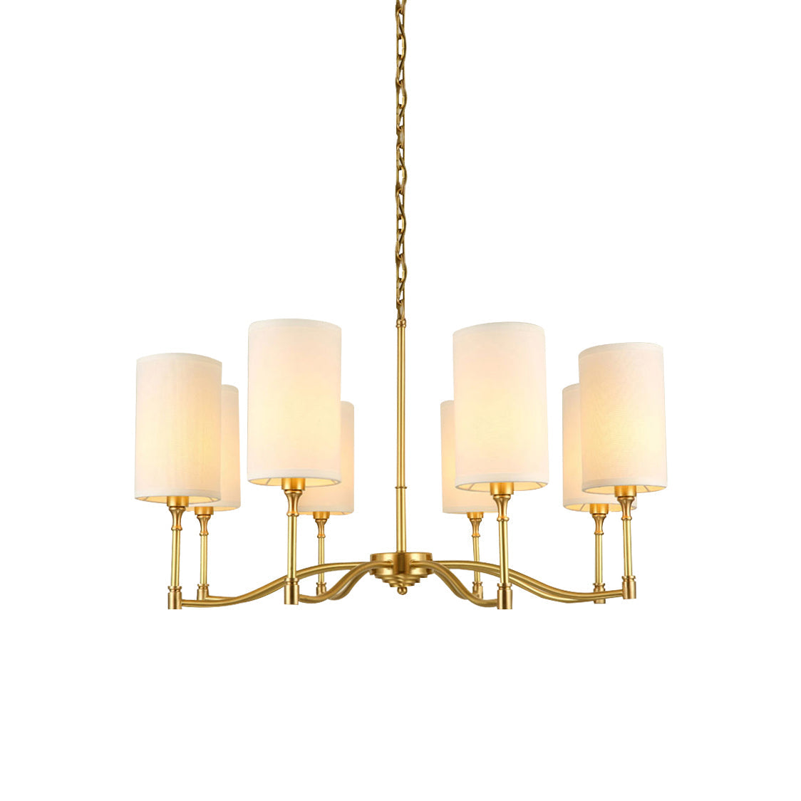 Unfold Vintage Traditional Brass Fabric Chandelier - Letslighting