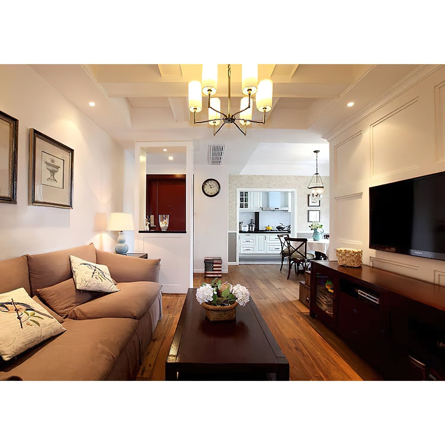 Unfold Vintage Traditional Brass Fabric Chandelier - Letslighting