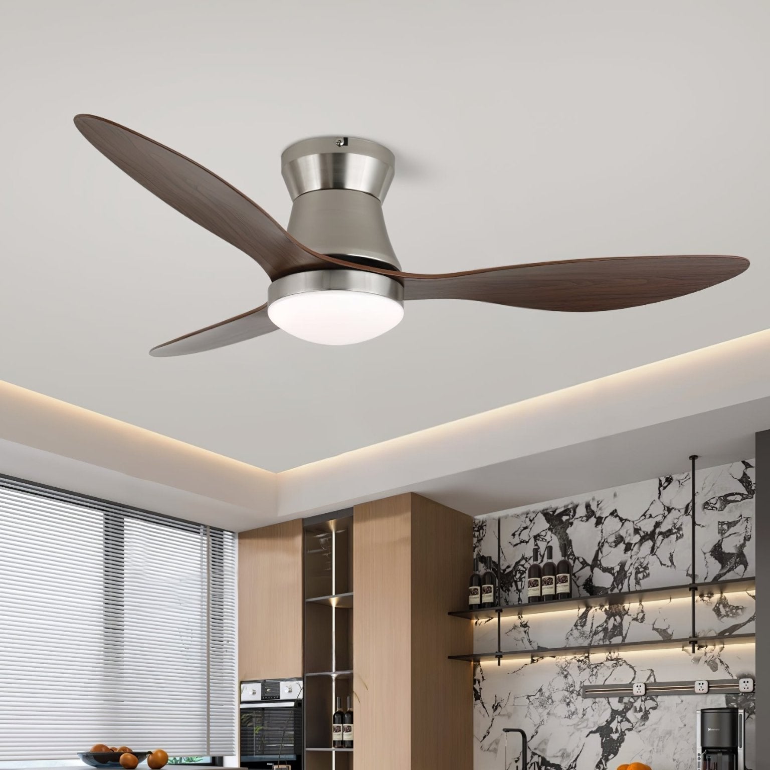 Zerath Modern Wood Ceiling Fan Light - Letslighting
