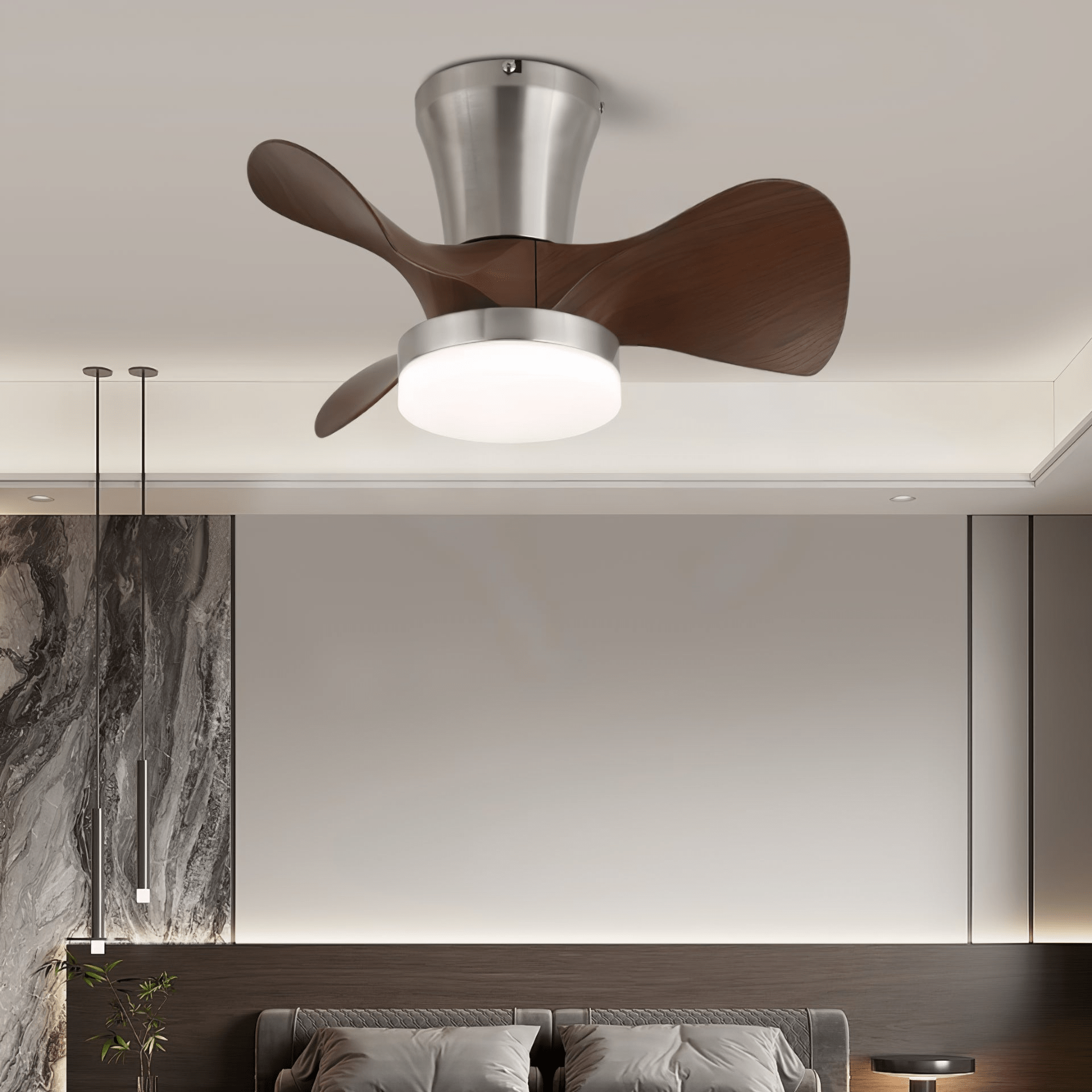 Kylen Modern Wood Ceiling Fan Light - Letslighting