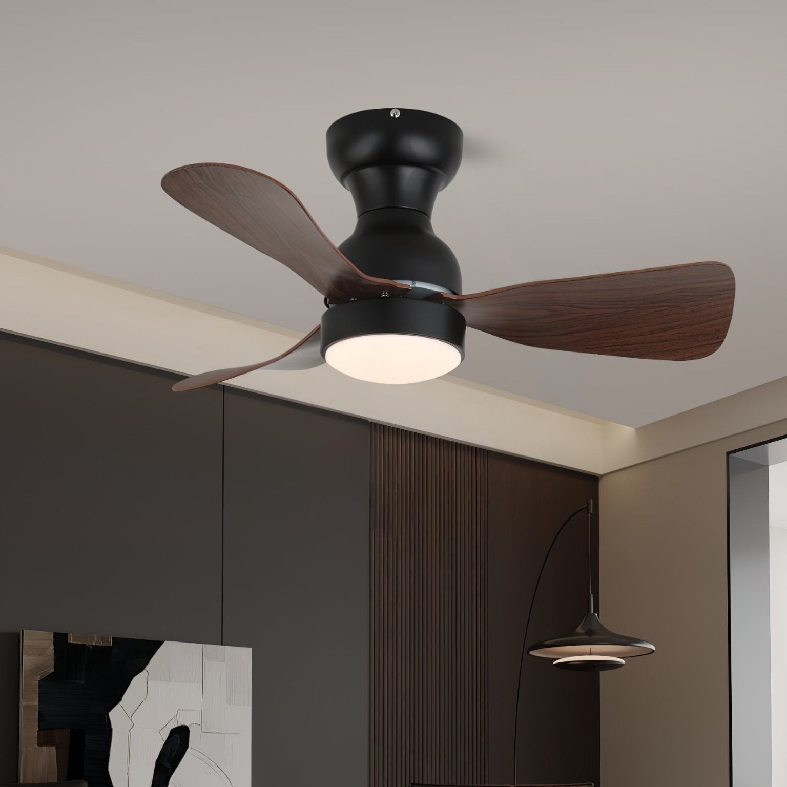 Aurdorus Modern Wood Ceiling Fan Light - Letslighting