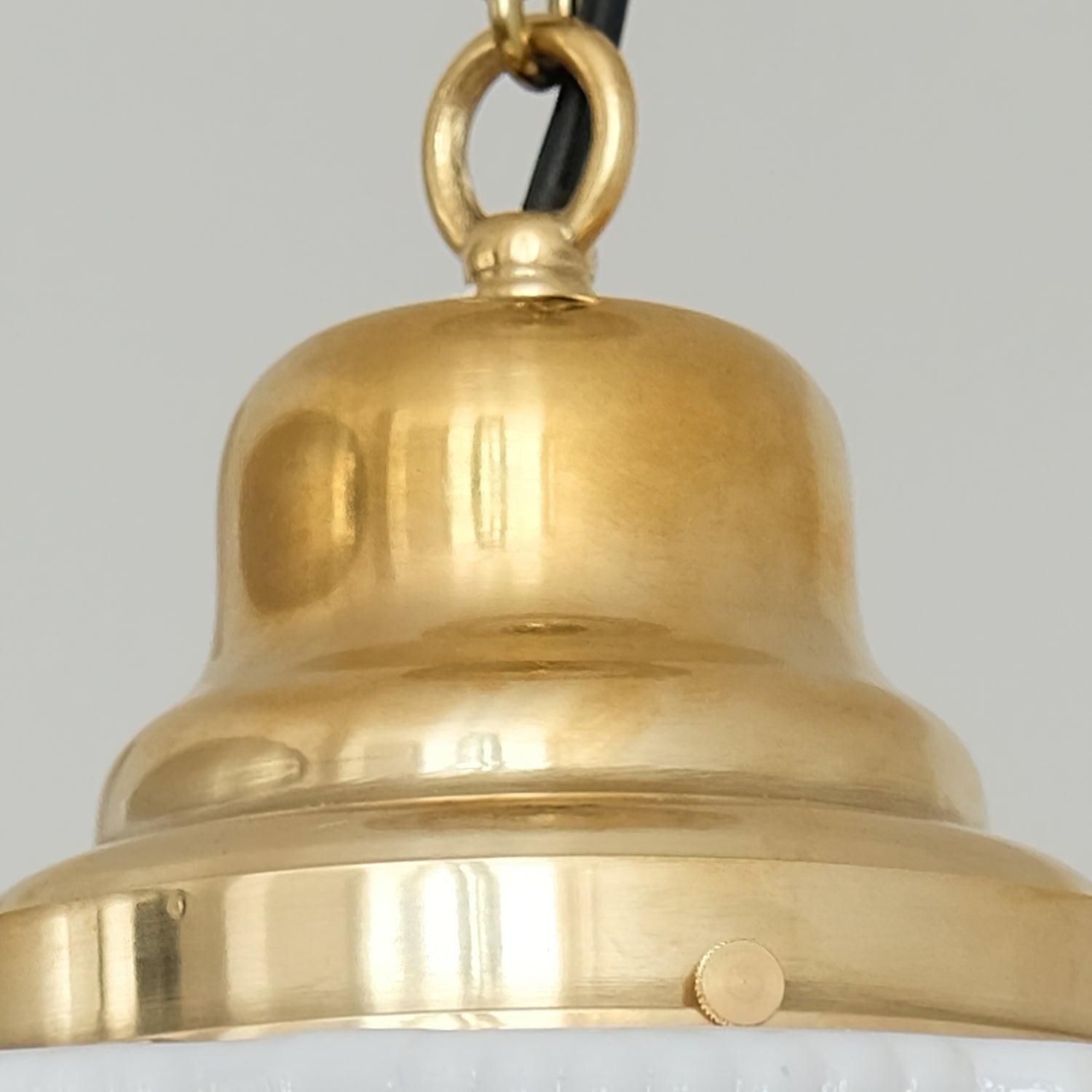 Lustra Pendant Light Brass Glass Ribbed - Letslighting