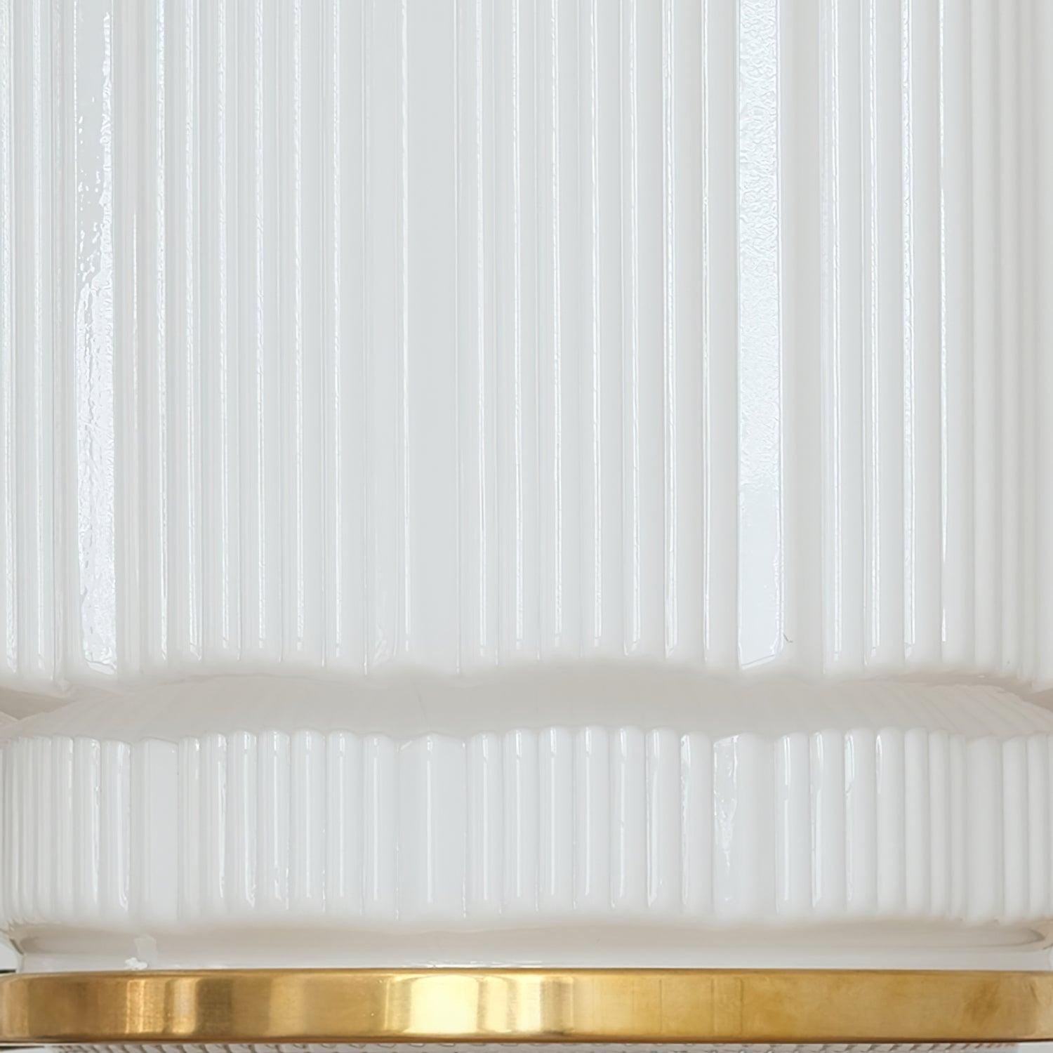 Lustra Pendant Light Brass Glass Ribbed - Letslighting