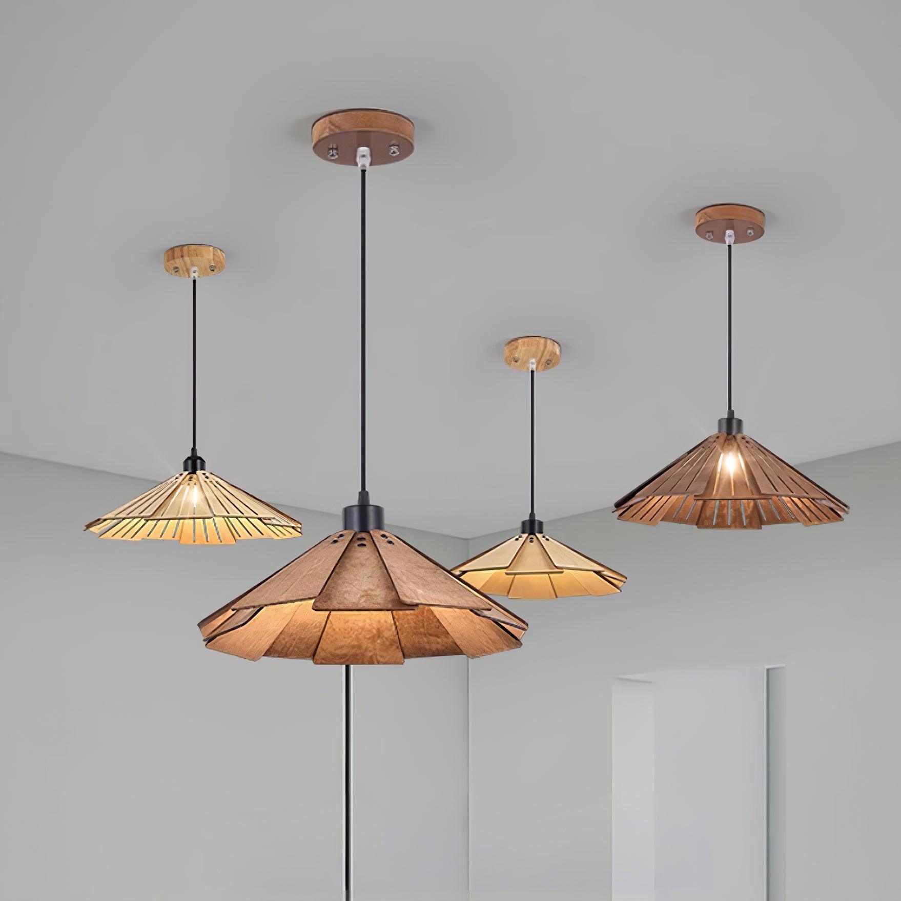 Delfina Pendant Lamp Wood Panel Wabi-Sabi Organic - Letslighting