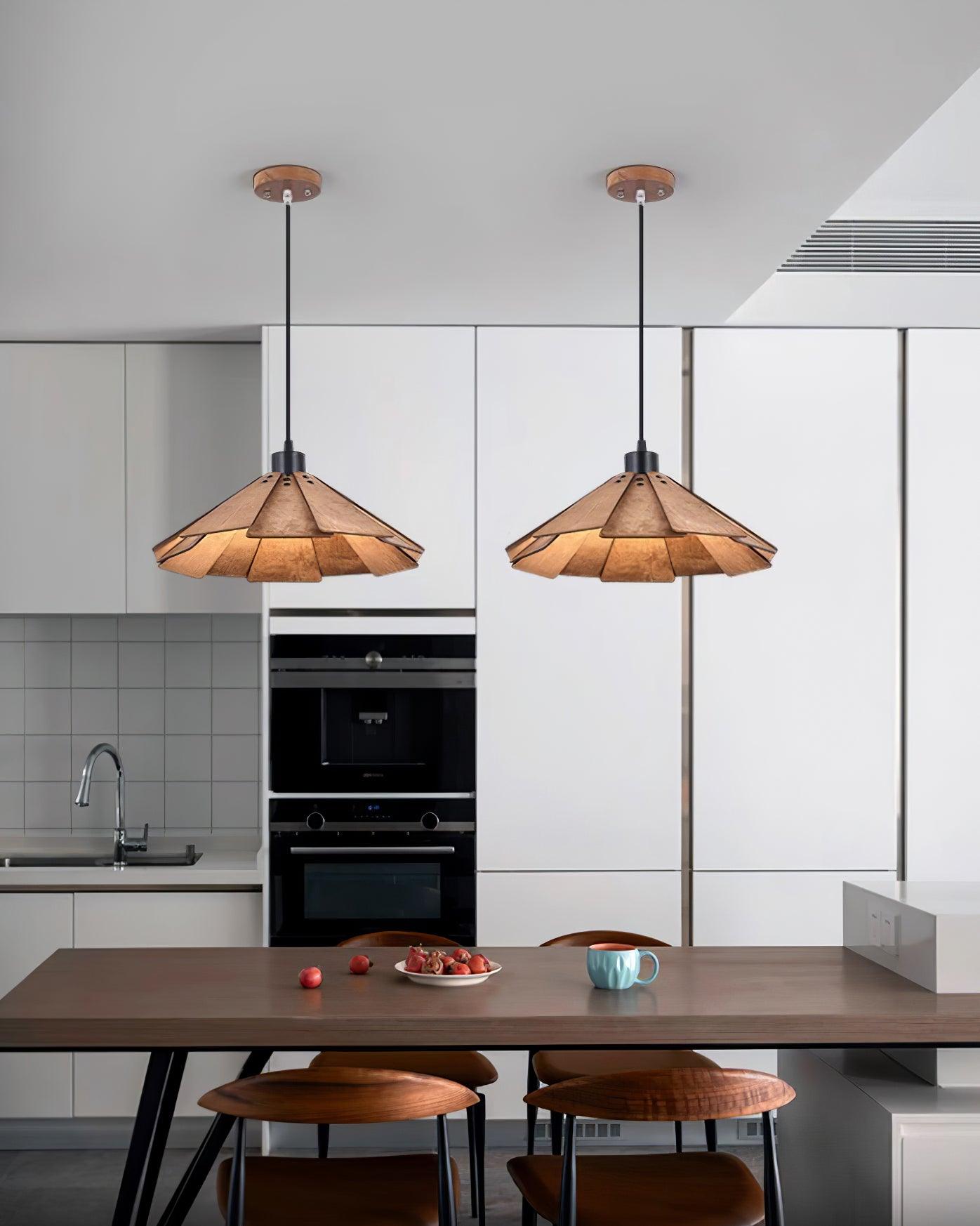 Delfina Pendant Lamp Wood Panel Wabi-Sabi Organic - Letslighting
