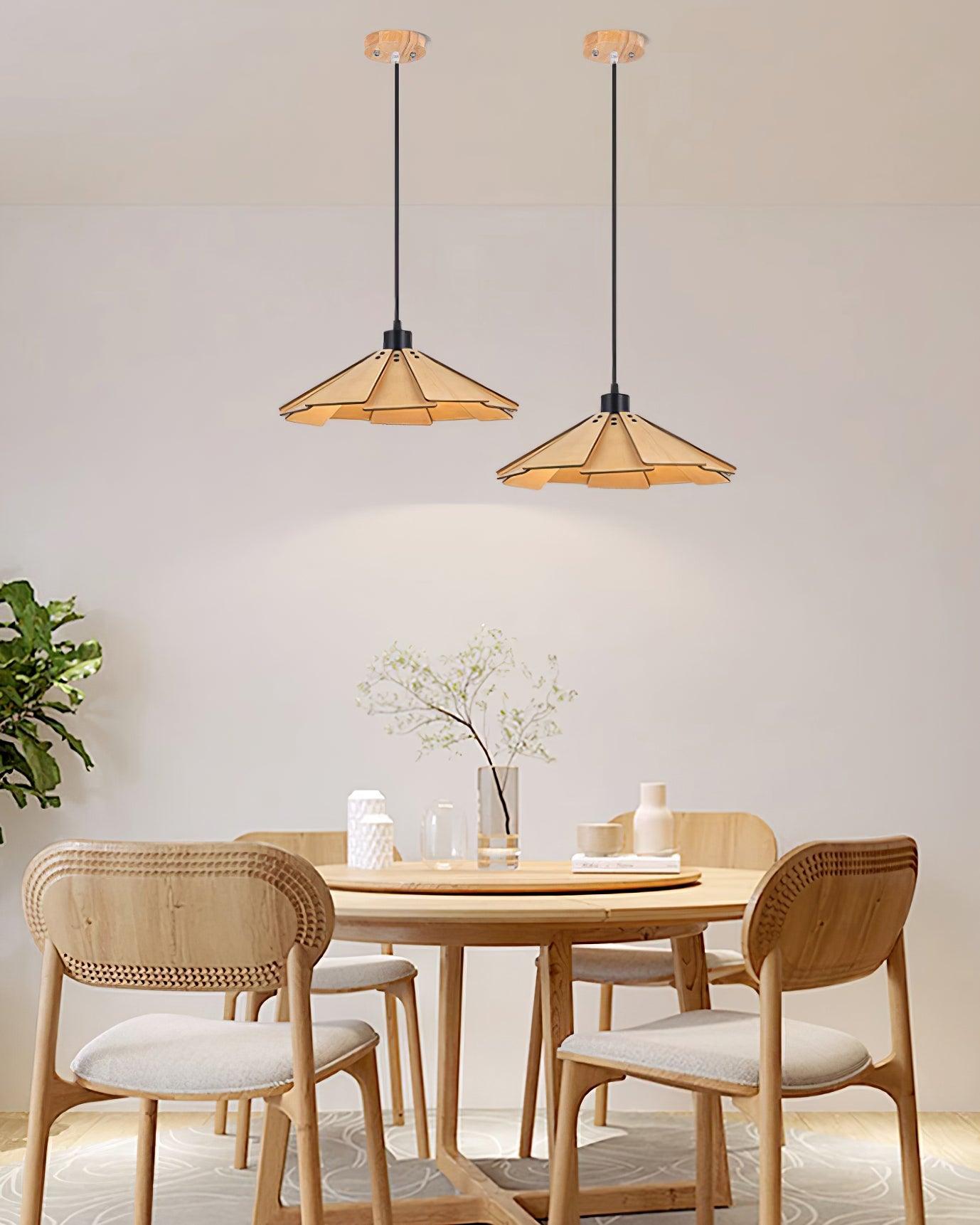 Delfina Pendant Lamp Wood Panel Wabi-Sabi Organic - Letslighting