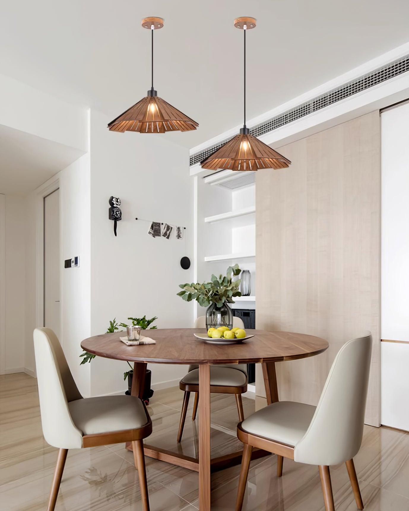 Delfina Pendant Lamp Wood Panel Wabi-Sabi Organic - Letslighting