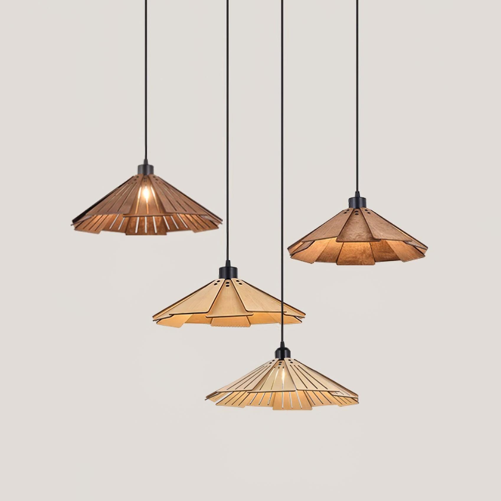 Delfina Pendant Lamp Wood Panel Wabi-Sabi Organic - Letslighting