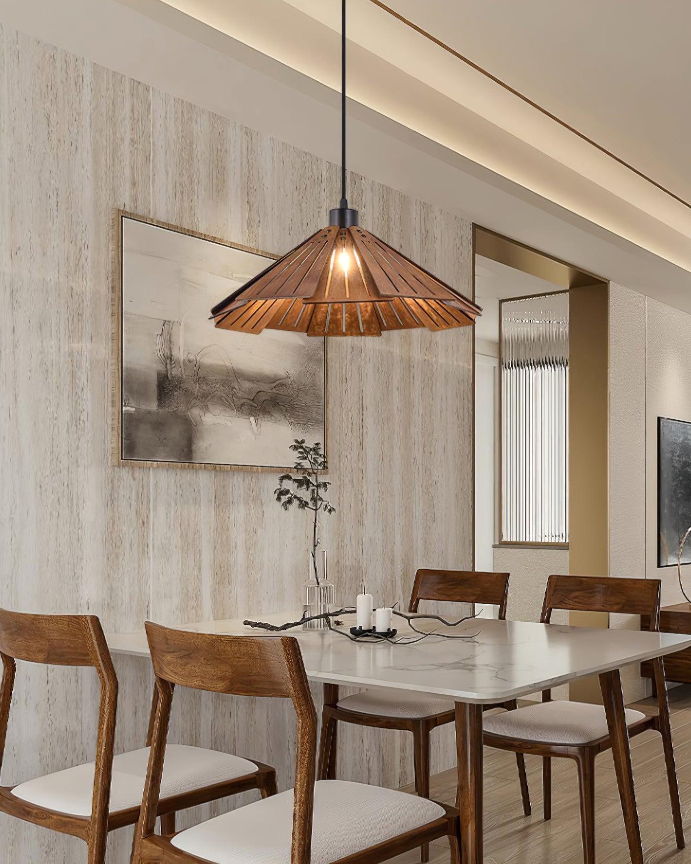 Delfina Pendant Lamp Wood Panel Wabi-Sabi Organic - Letslighting