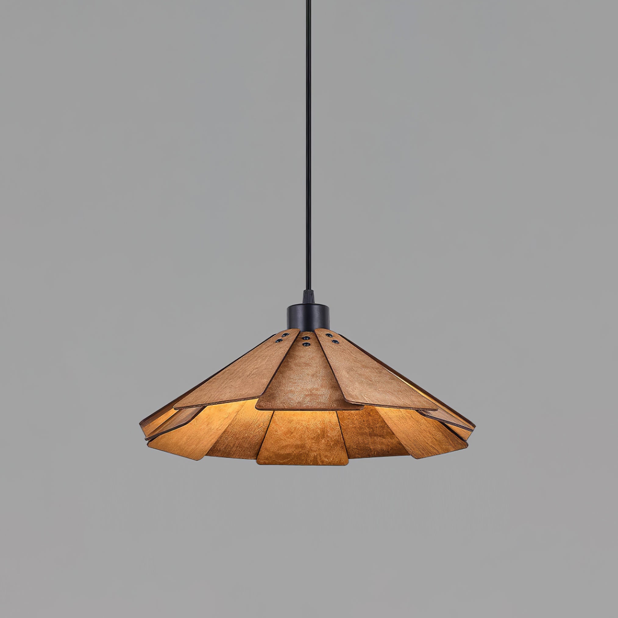 Delfina Pendant Lamp Wood Panel Wabi-Sabi Organic - Letslighting