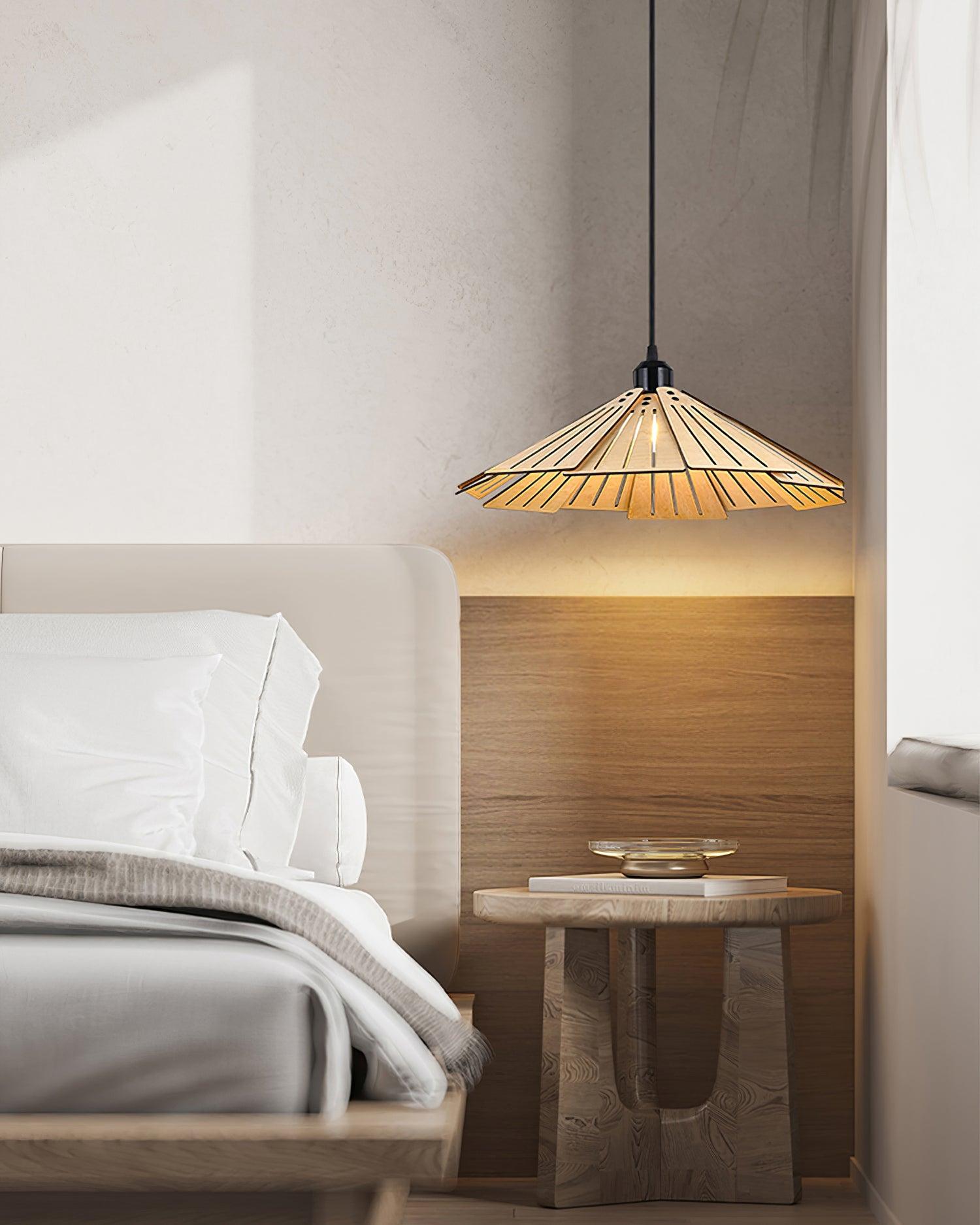 Delfina Pendant Lamp Wood Panel Wabi-Sabi Organic - Letslighting