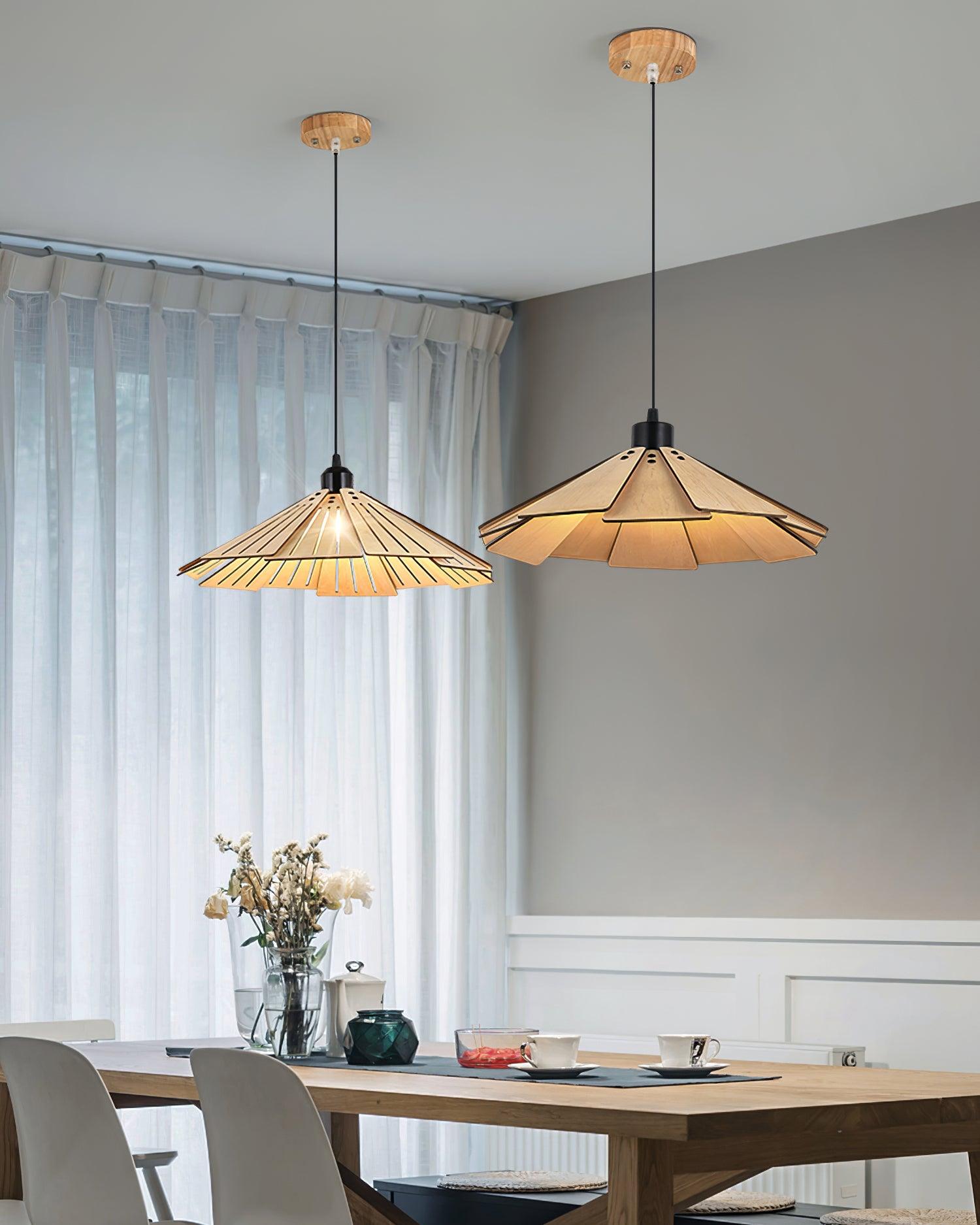 Delfina Pendant Lamp Wood Panel Wabi-Sabi Organic - Letslighting