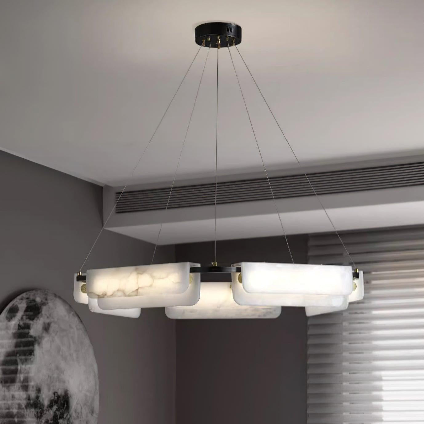 Circona Alabaster Pendant Light Chandelier