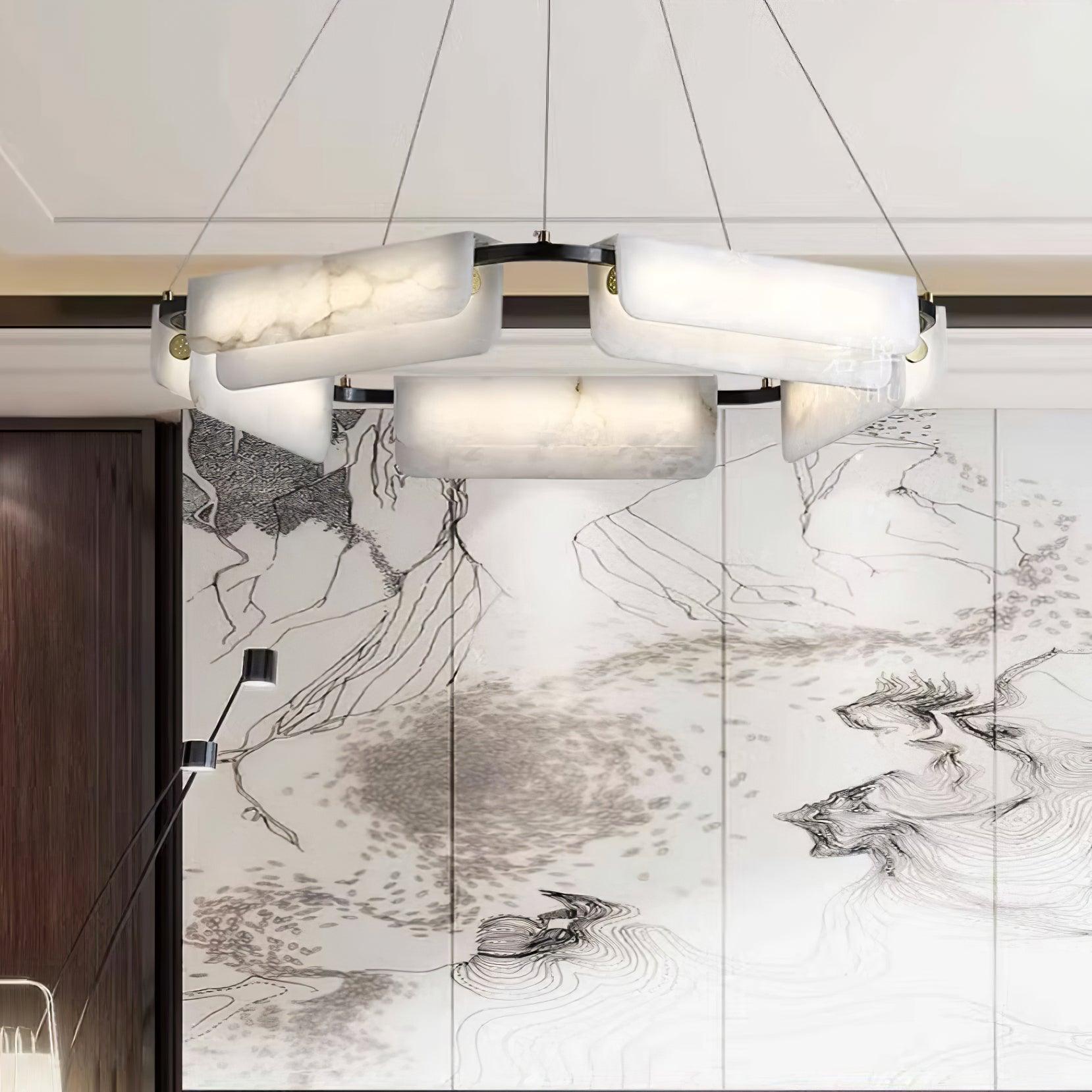 Circona Alabaster Pendant Light Chandelier