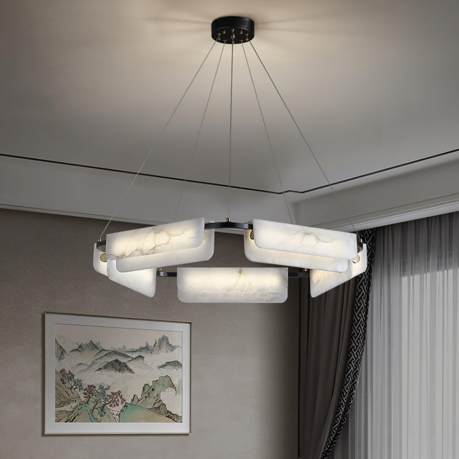 Circona Alabaster Pendant Light Chandelier
