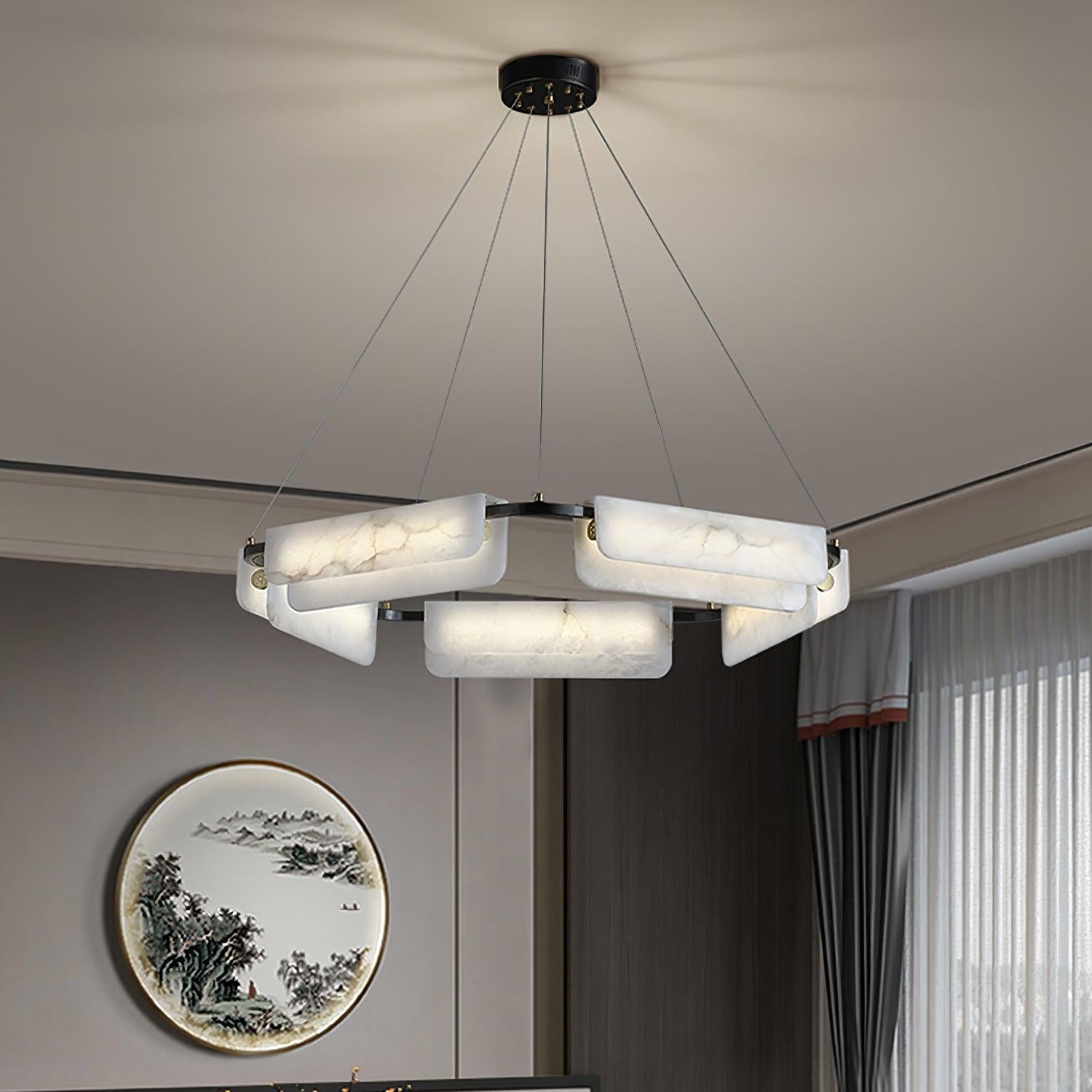 Circona Alabaster Pendant Light Chandelier