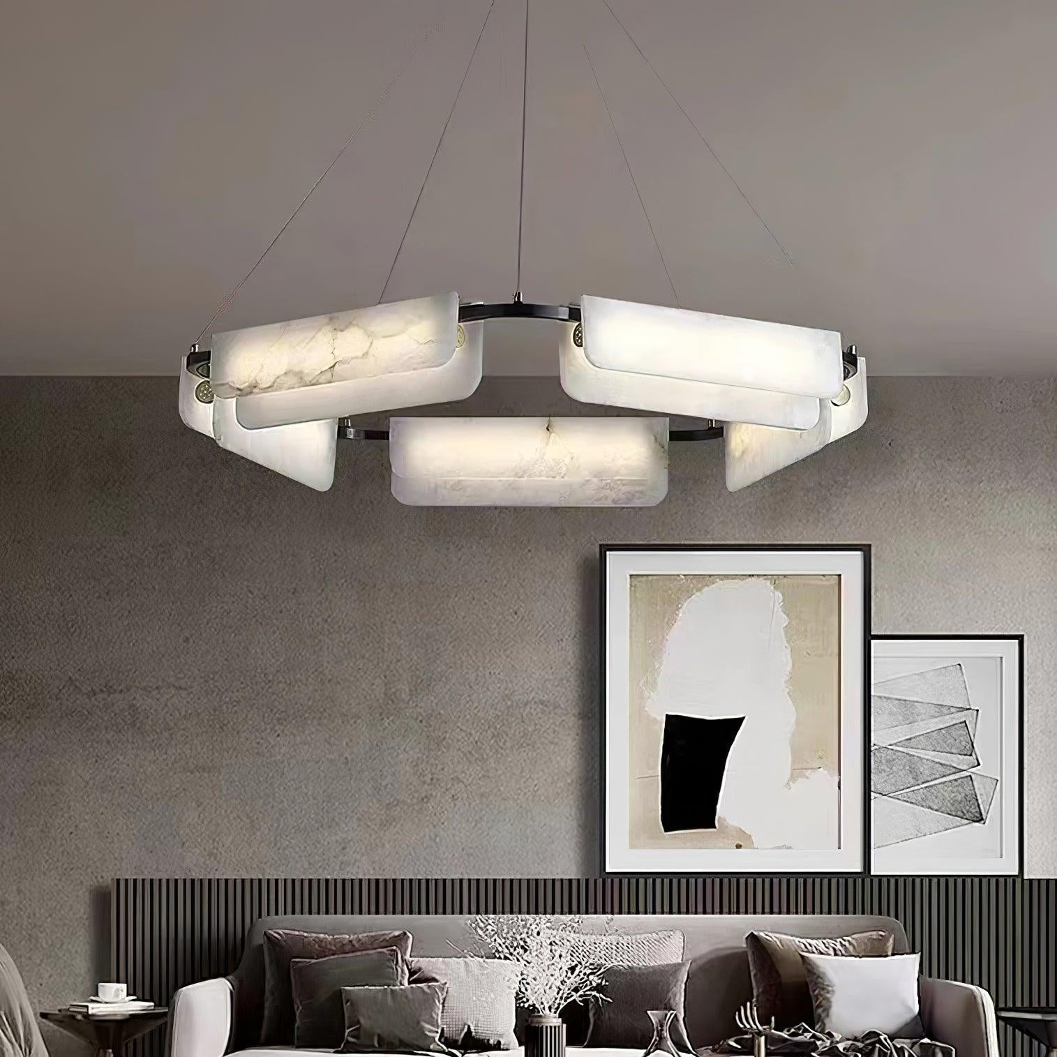 Circona Alabaster Pendant Light Chandelier