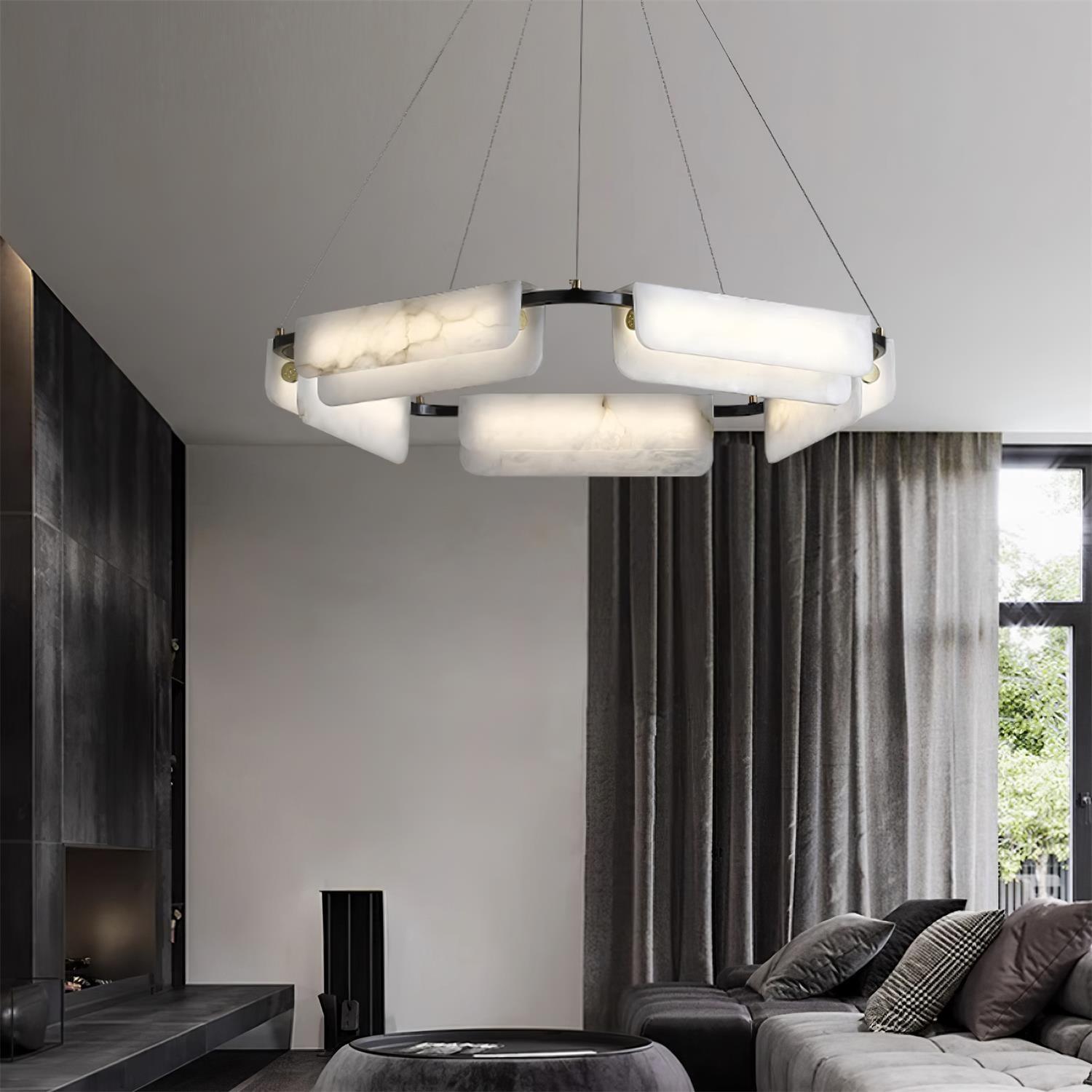 Circona Alabaster Pendant Light Chandelier