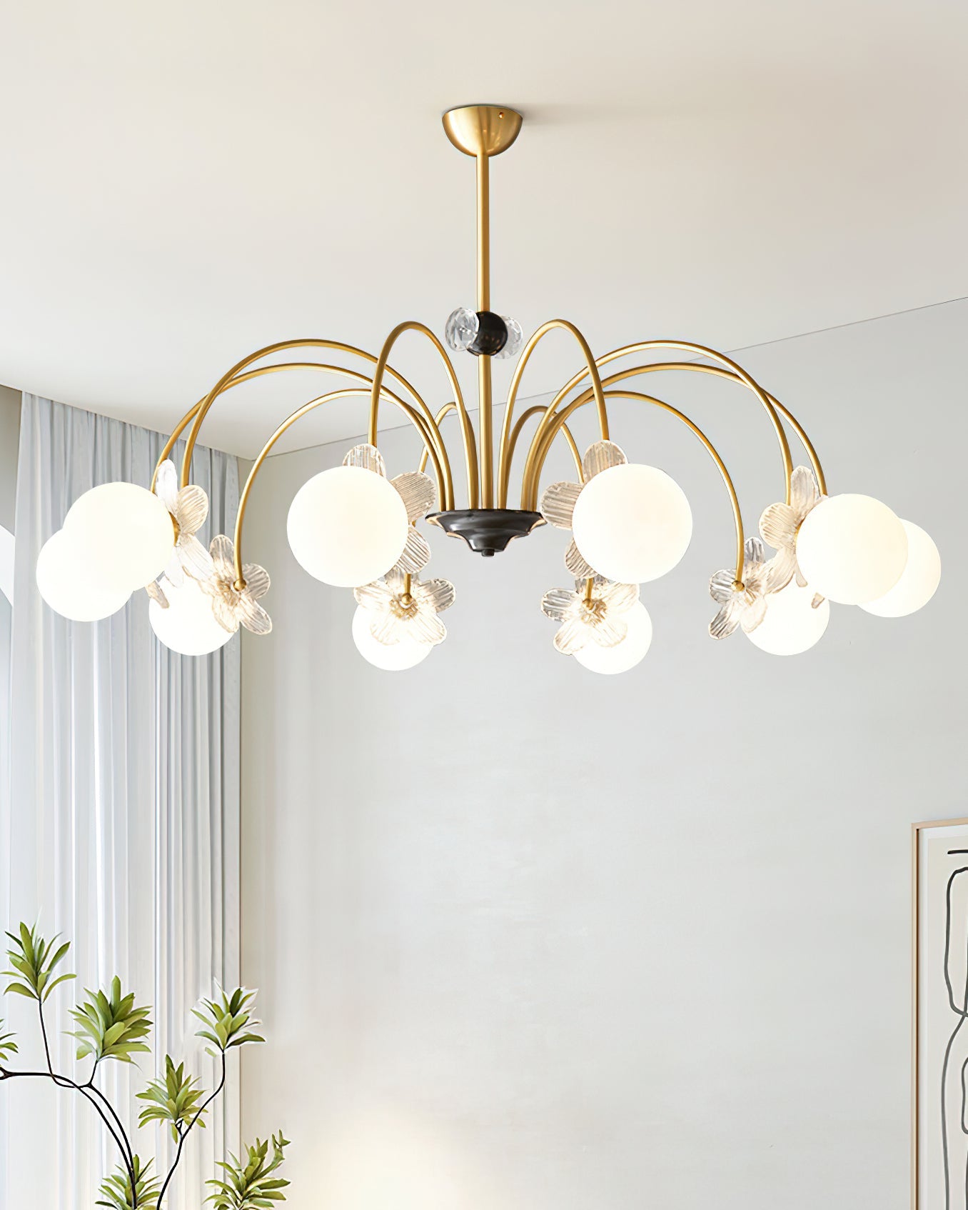 Petalia Brass Chandelier - Letslighting