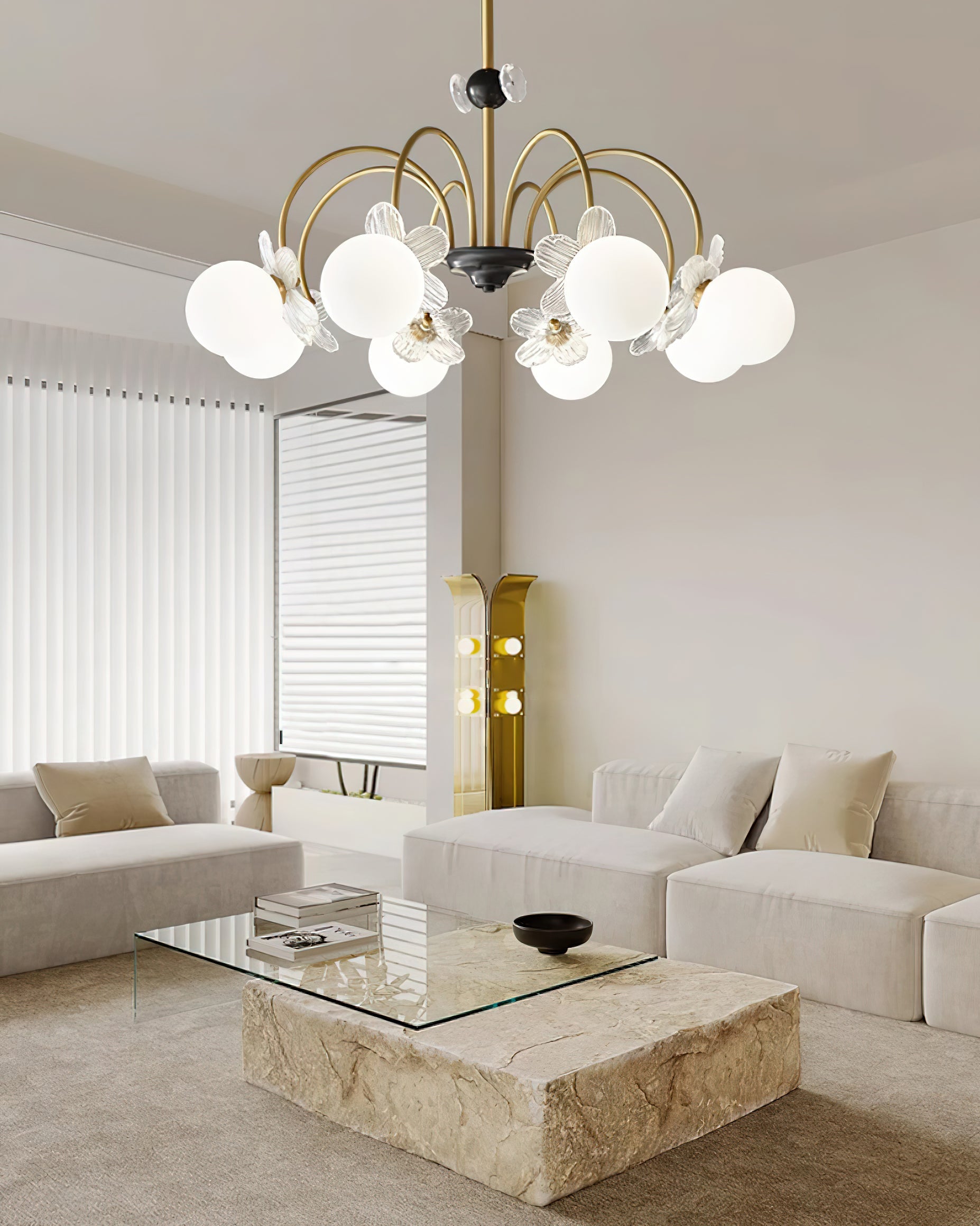 Petalia Brass Chandelier - Letslighting