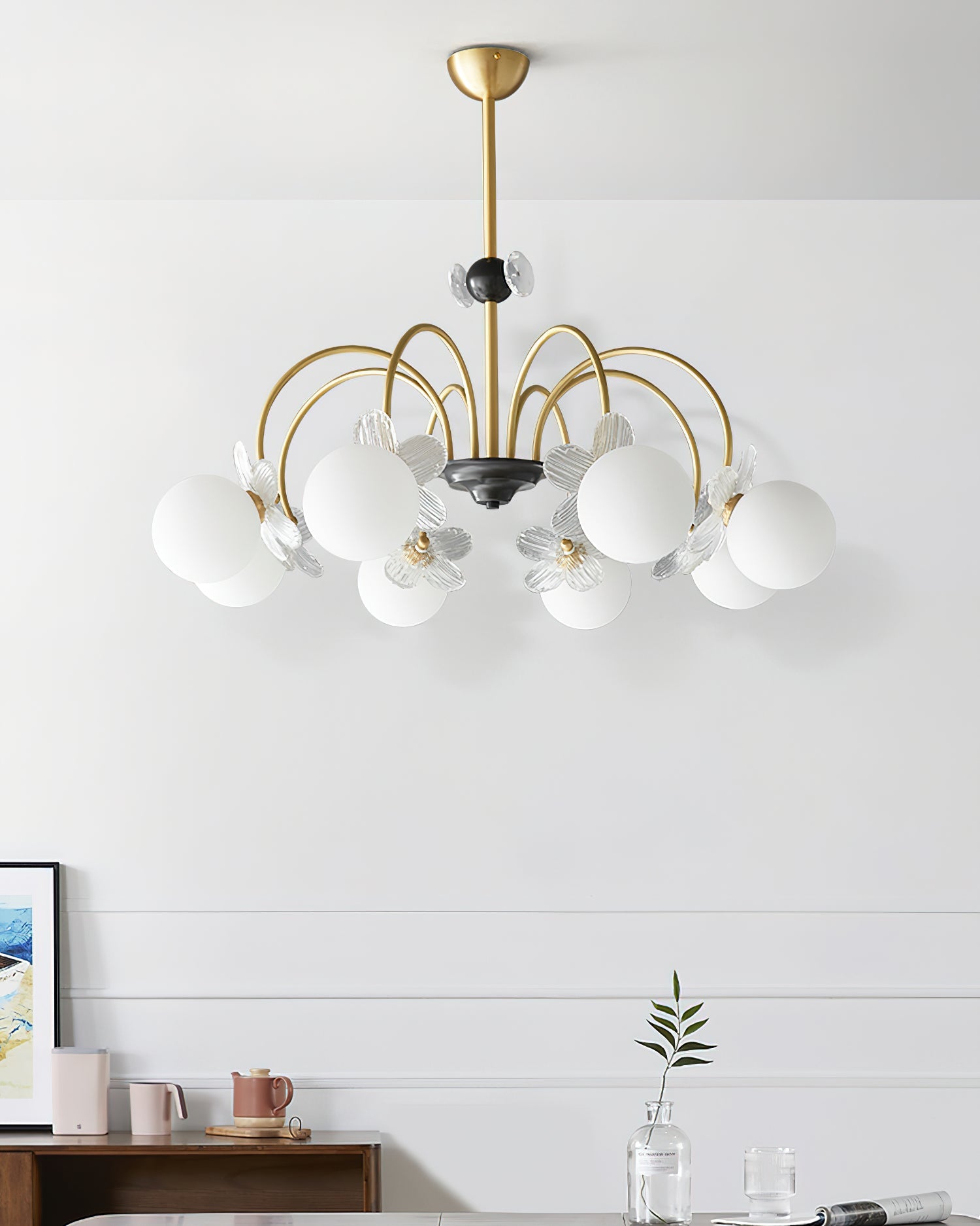Petalia Brass Chandelier - Letslighting