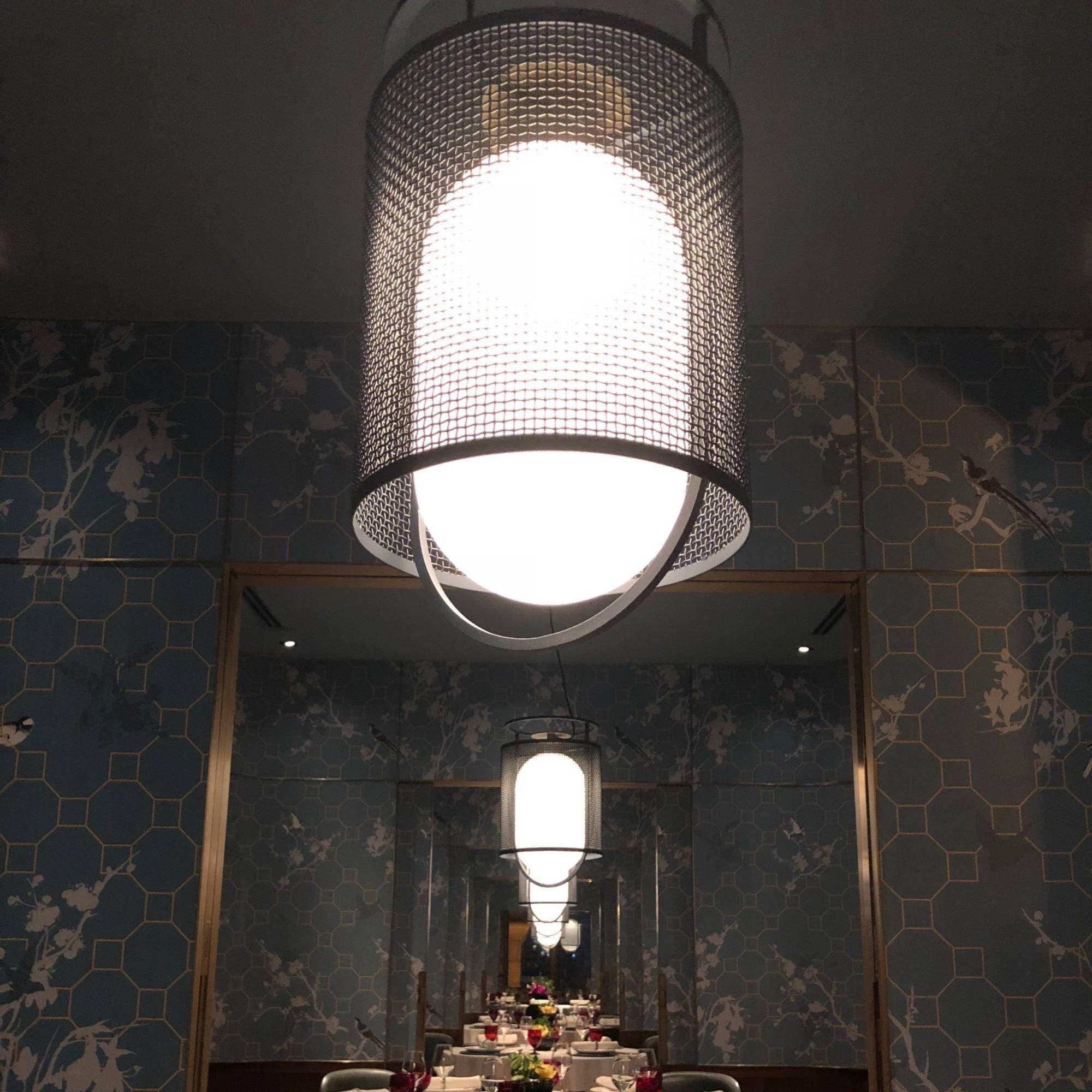 Solara Pendant Lamp Mesh Cylinder Brass Accent Industrial - Letslighting