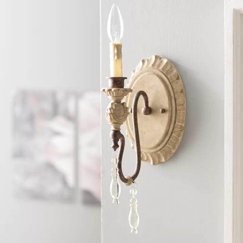 Quell Vintage Industrial Antique Wood Wall Lamp - Letslighting