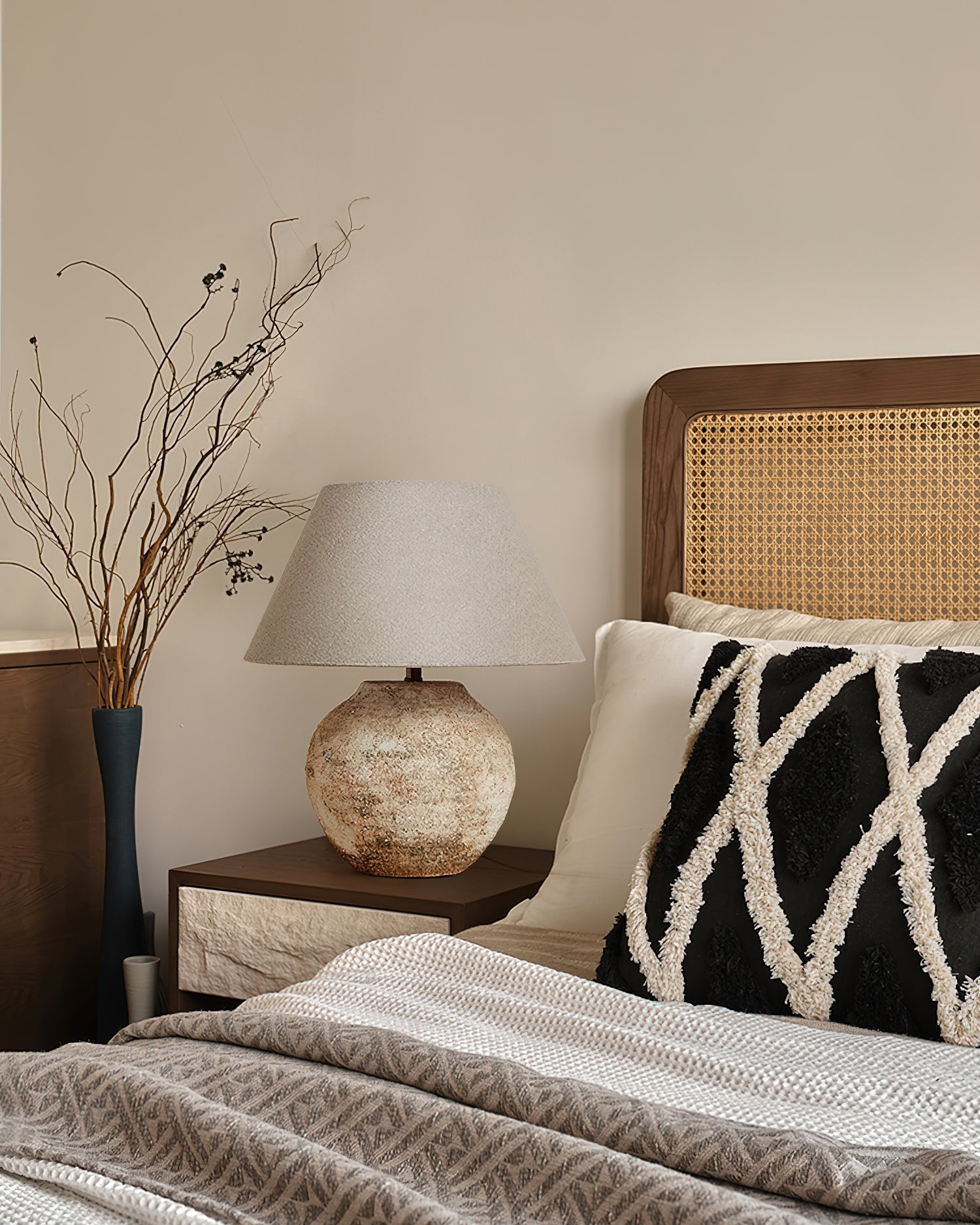 Solara Table Lamp Desert Sand Ceramic Base - Letslighting