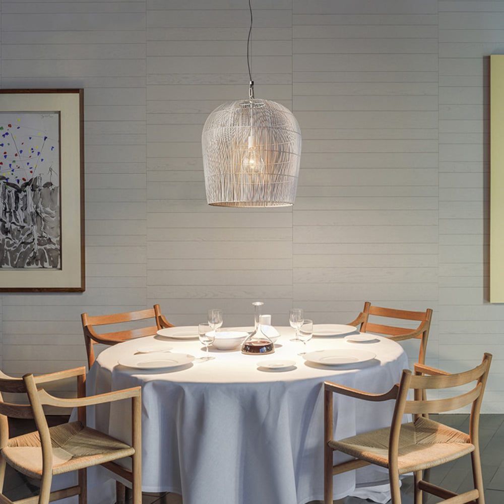 Ritta Wabi Sabi Bird Cage Rattan Metal Pendant Light