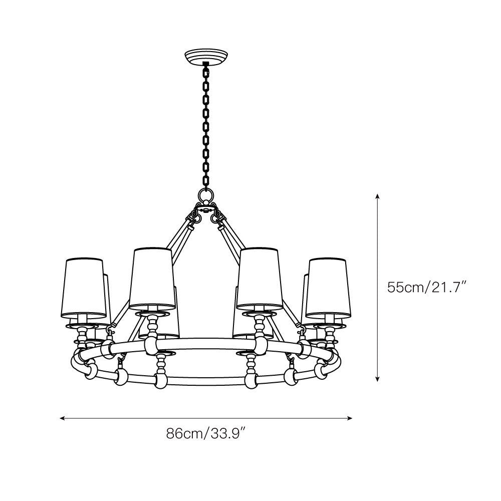 Unite Vintage Industrial Round Gold Chandelier - Letslighting