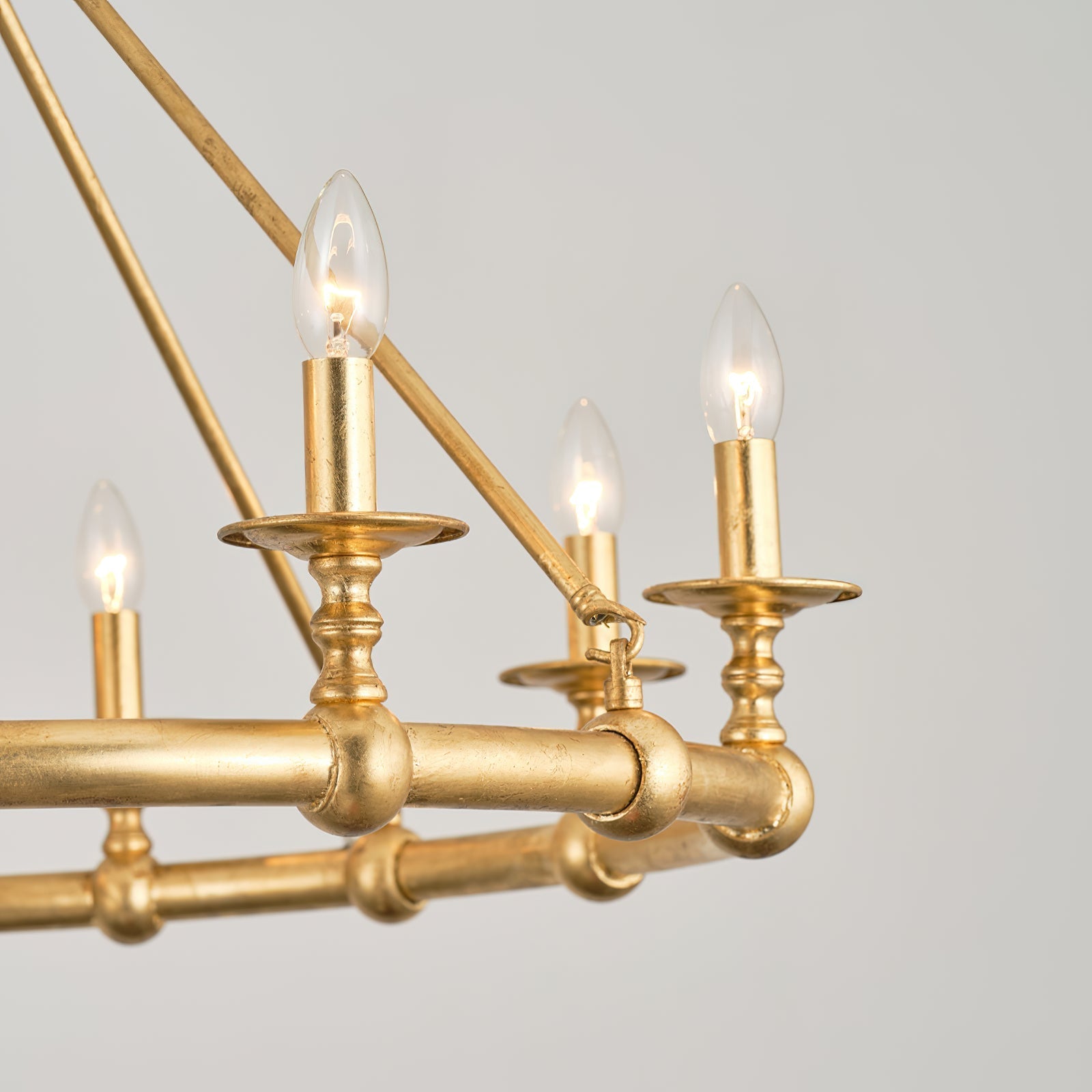 Unite Vintage Industrial Round Gold Chandelier - Letslighting