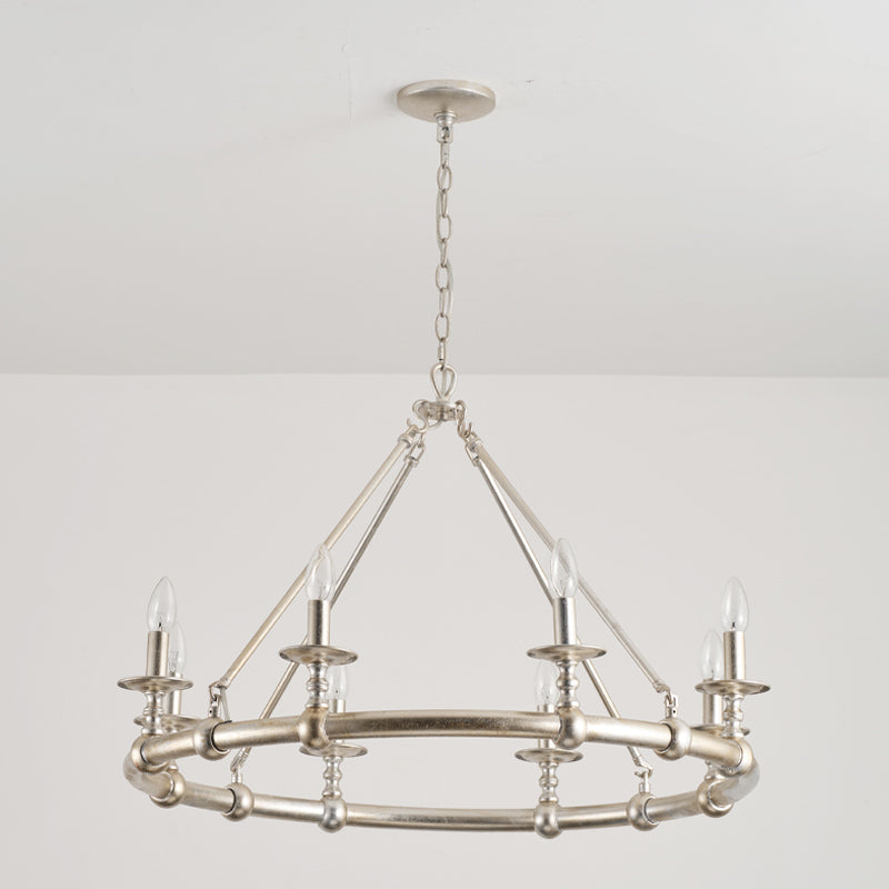 Unite Vintage Industrial Round Gold Chandelier - Letslighting