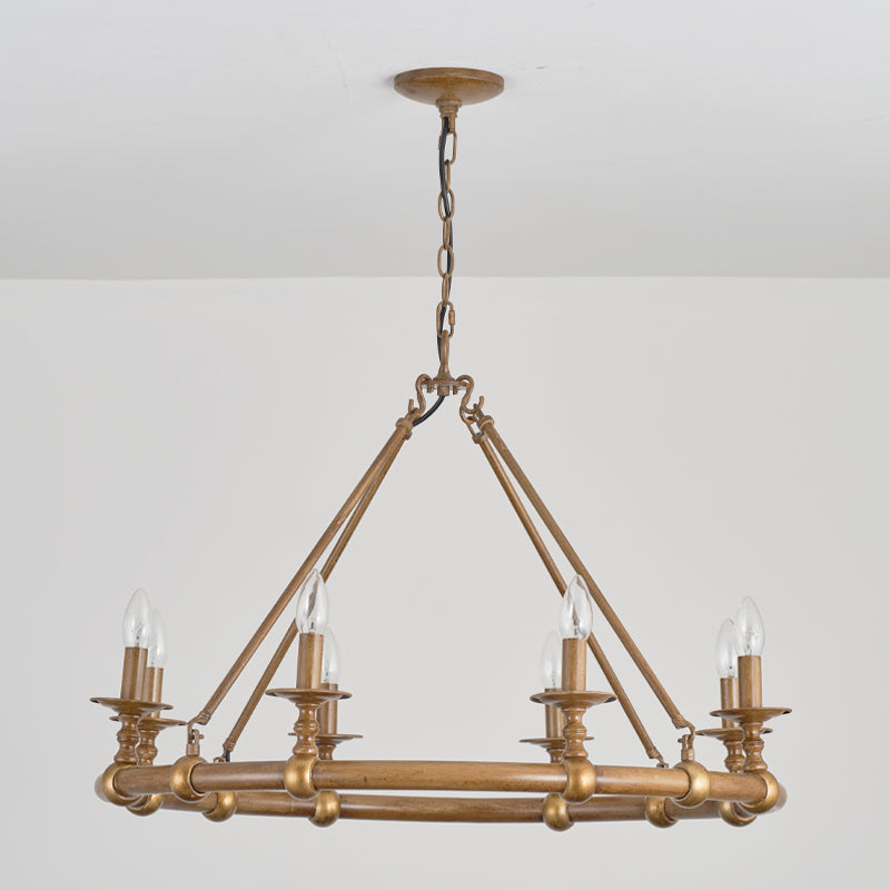 Unite Vintage Industrial Round Gold Chandelier - Letslighting